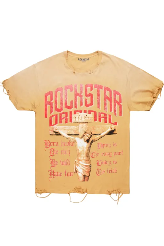 Awready Beige Oversized Graphic T-Shirt sold by Rockstar Original