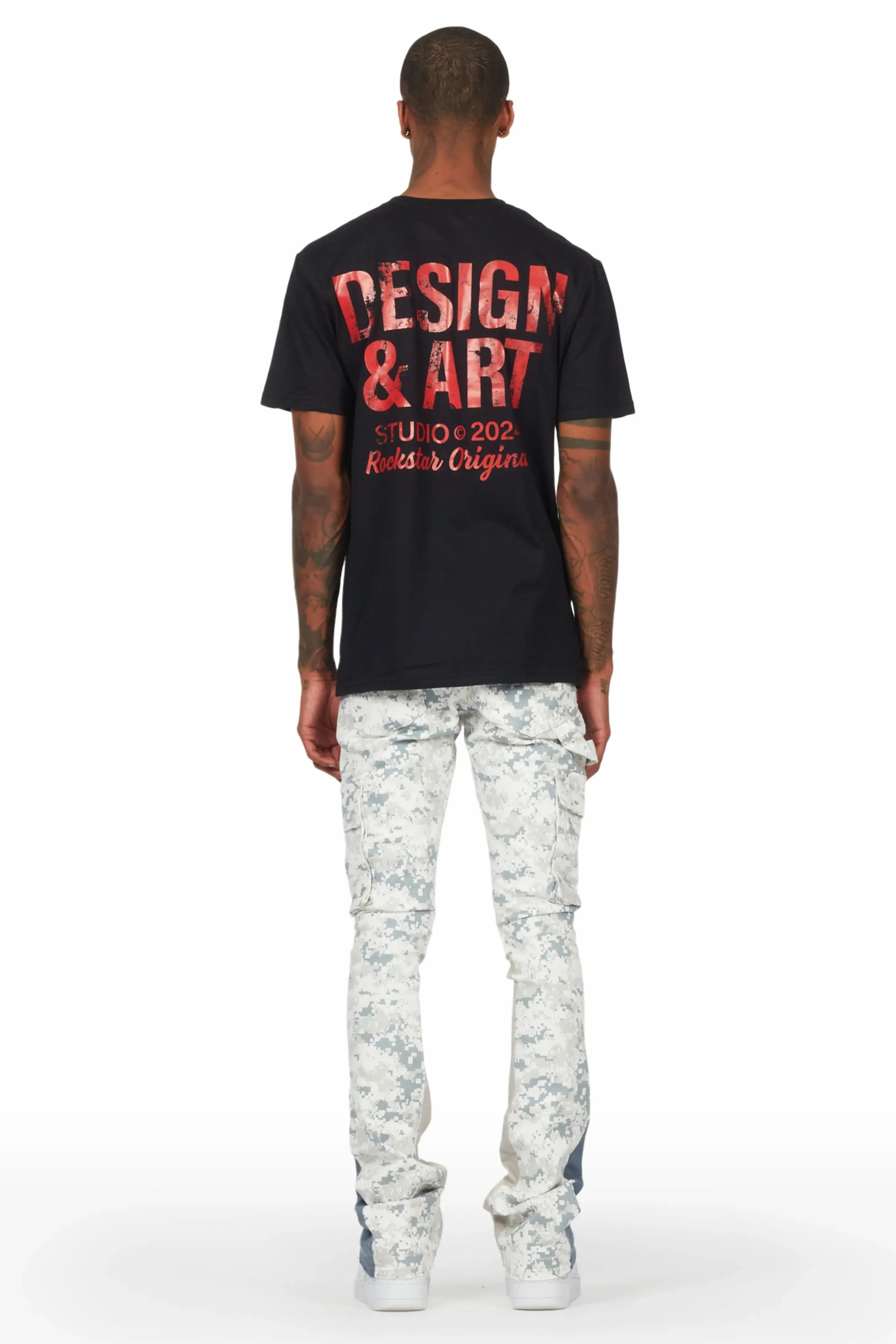 Dajuan Light Camo Stacked Cargo Flare Jean sold by Rockstar Original product image thumbnail 5