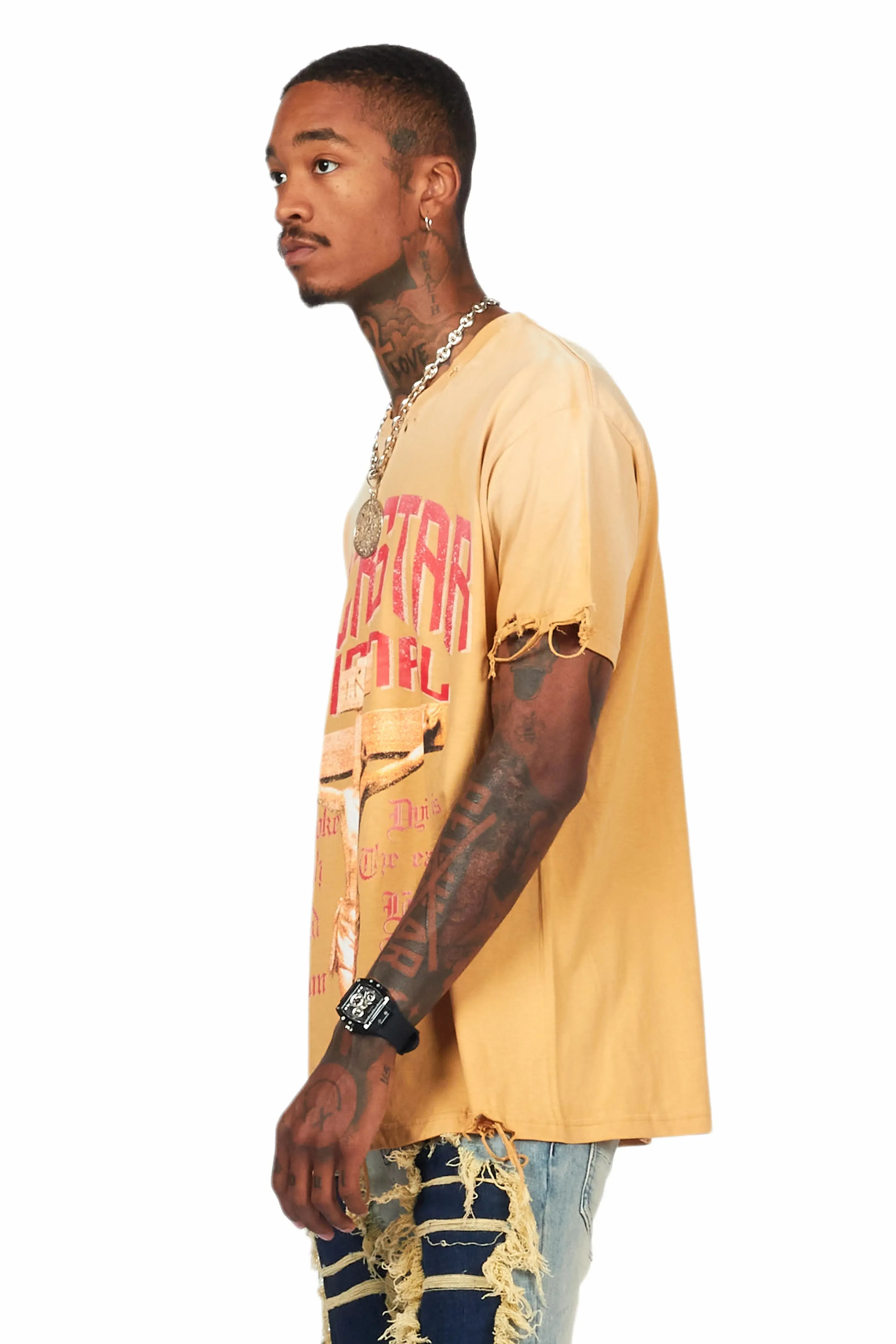 Awready Beige Oversized Graphic T-Shirt sold by Rockstar Original product image thumbnail 5