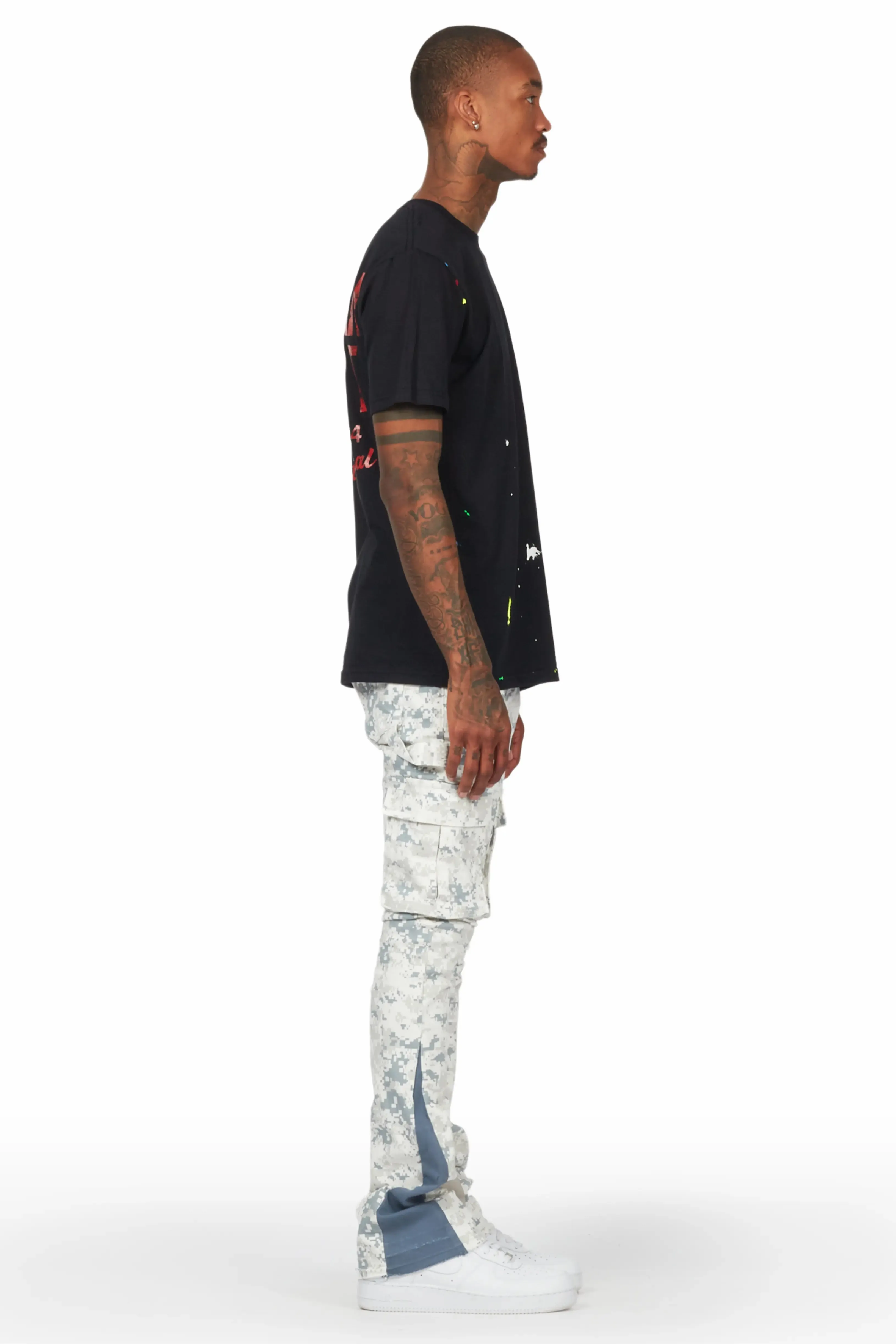 Dajuan Light Camo Stacked Cargo Flare Jean sold by Rockstar Original product image thumbnail 4