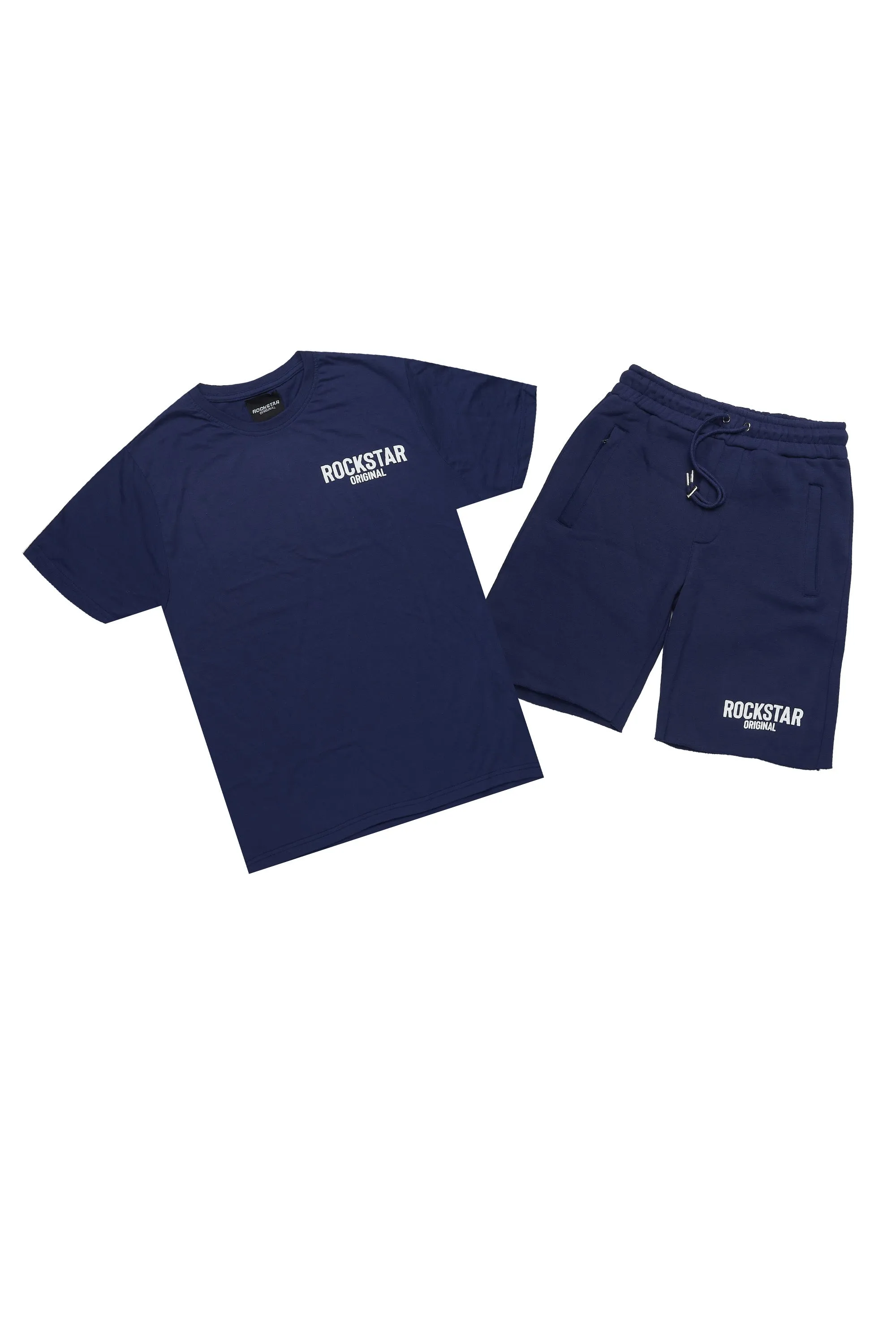 Sana Navy T-Shirt/Raw Edge Short Set sold by Rockstar Original