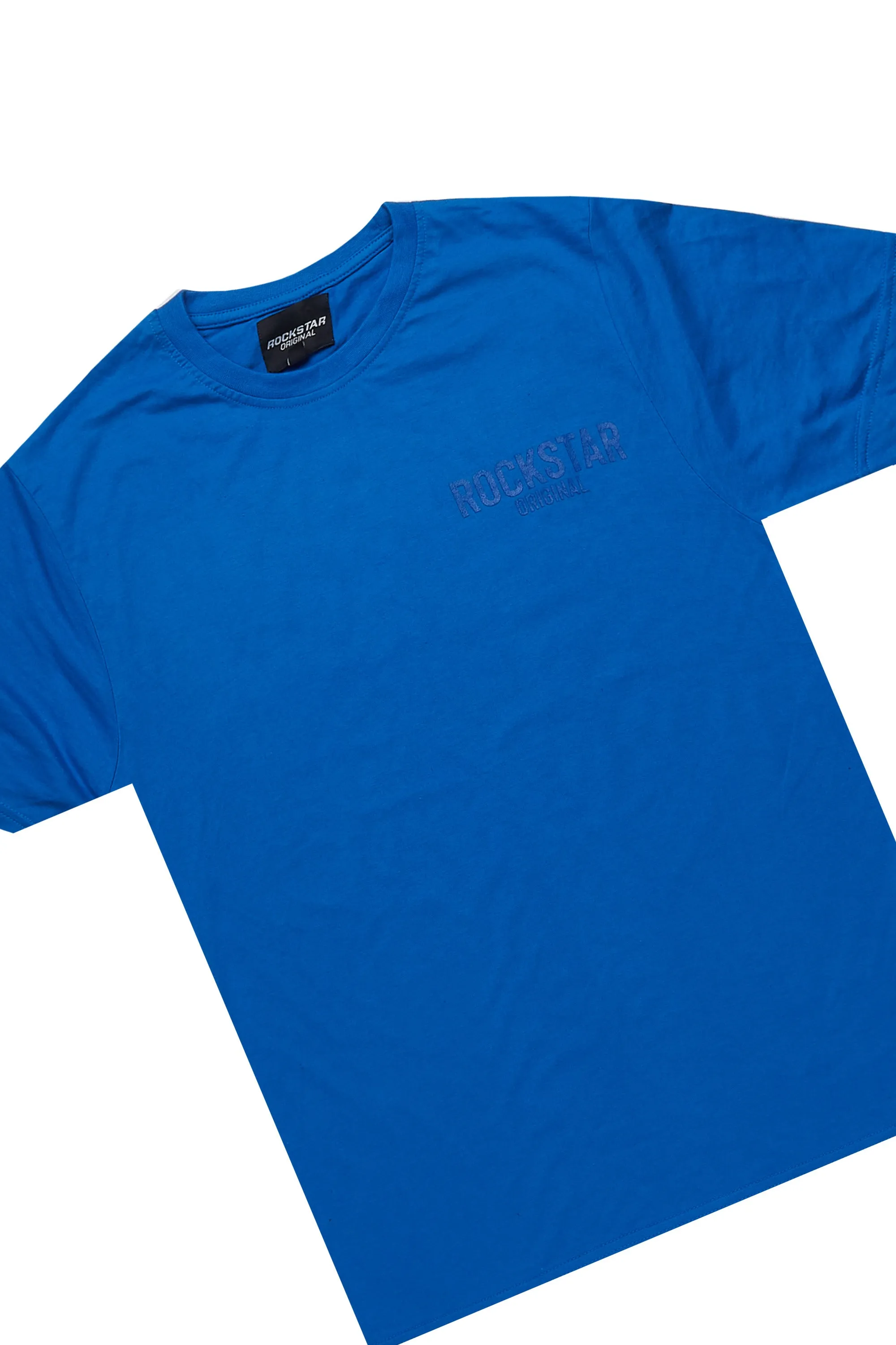 Sana Royal Blue T-Shirt/Raw Edge Short Set sold by Rockstar Original product image thumbnail 2