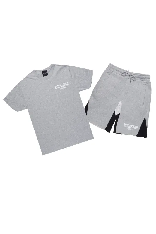 Sana Heather Grey Relaxed T-Shirt/Short Set sold by Rockstar Original