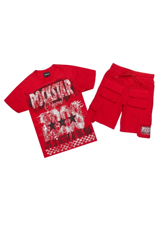 Racing Grung Red/Black T-Shirt Cargo Shorts Set sold by Rockstar Original