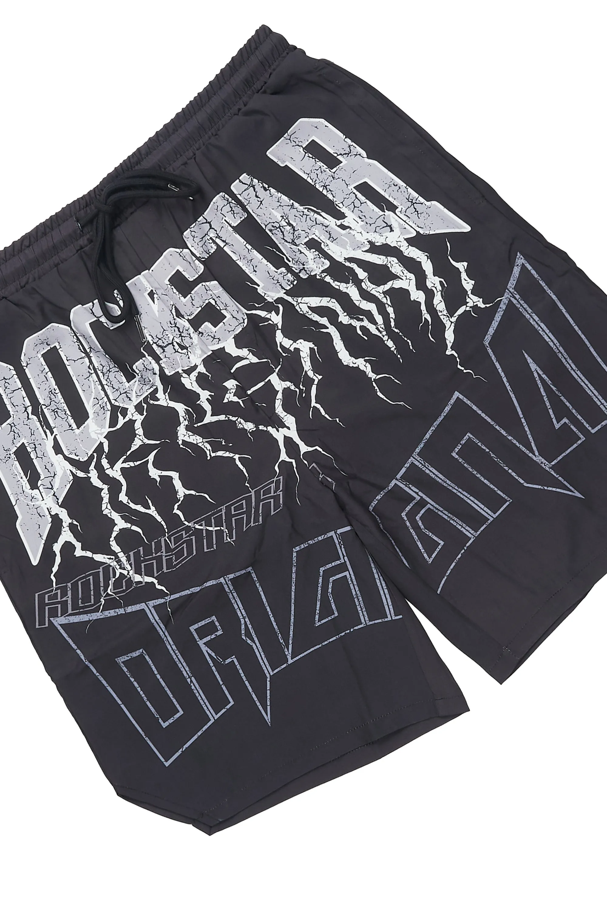 Hustle Black Button Down Short Set sold by Rockstar Original product image thumbnail 3