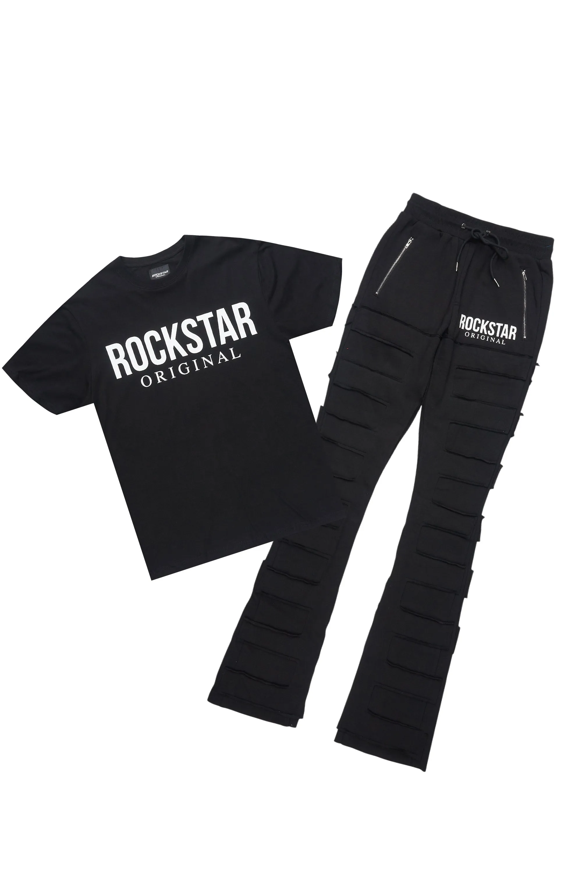 Emilio Black T-Shirt/Stacked Flare Track Set sold by Rockstar Original