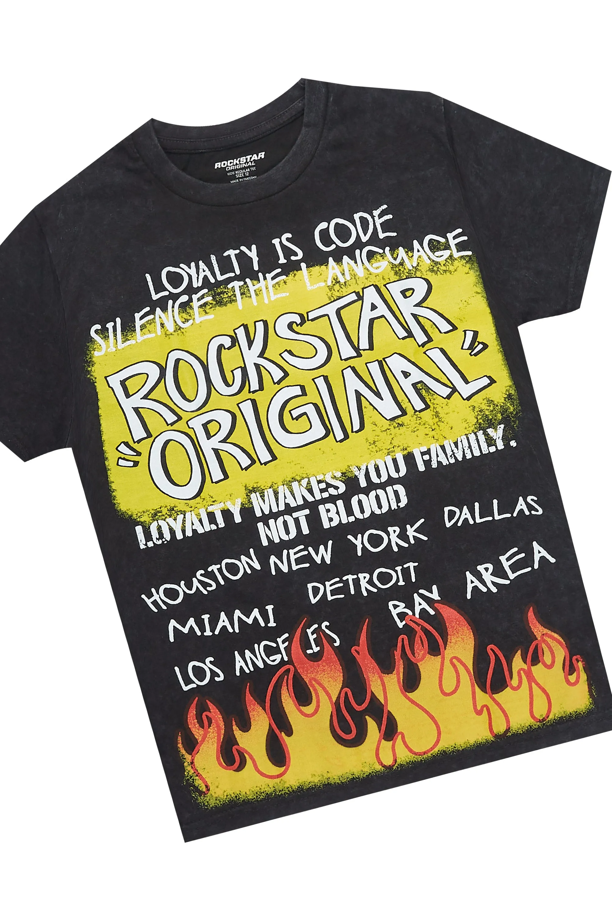 Boys Beno Black/Grey T-Shirt/Short Set sold by Rockstar Original product image thumbnail 2