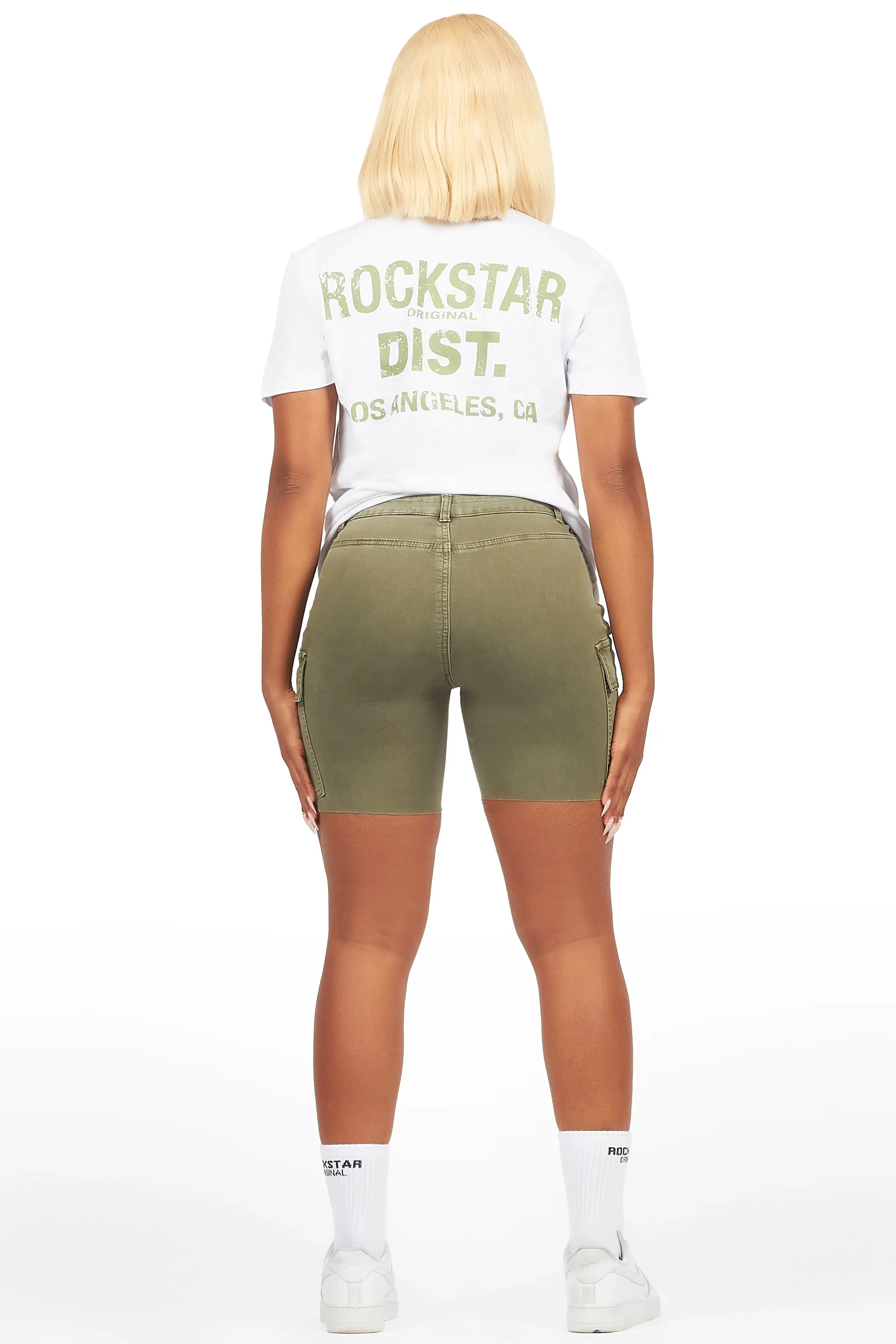 Jakeyia White/Green Denim Short Set sold by Rockstar Original product image thumbnail 5