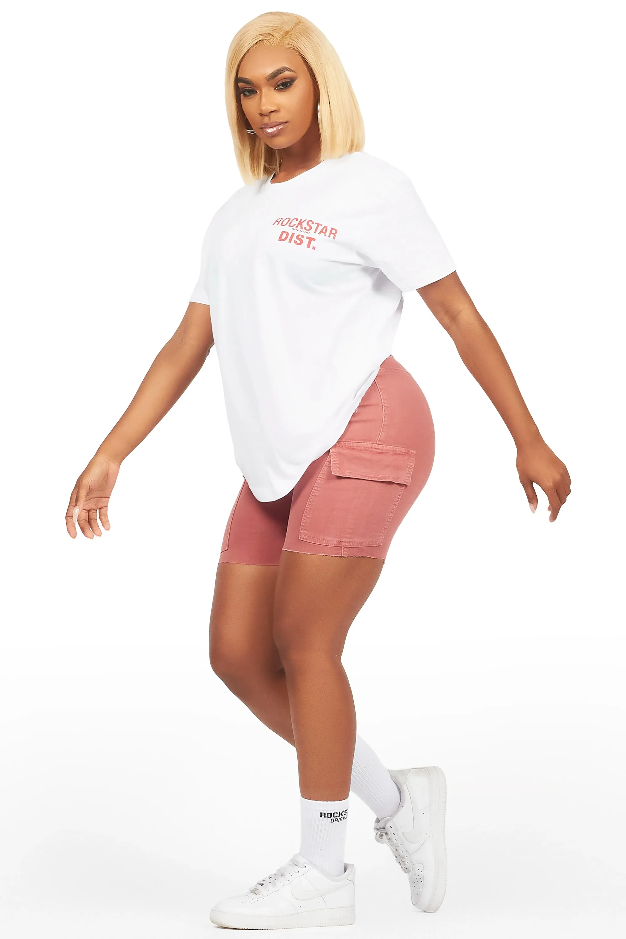 Jakeyia White/Rose Denim Short Set sold by Rockstar Original product image thumbnail 4