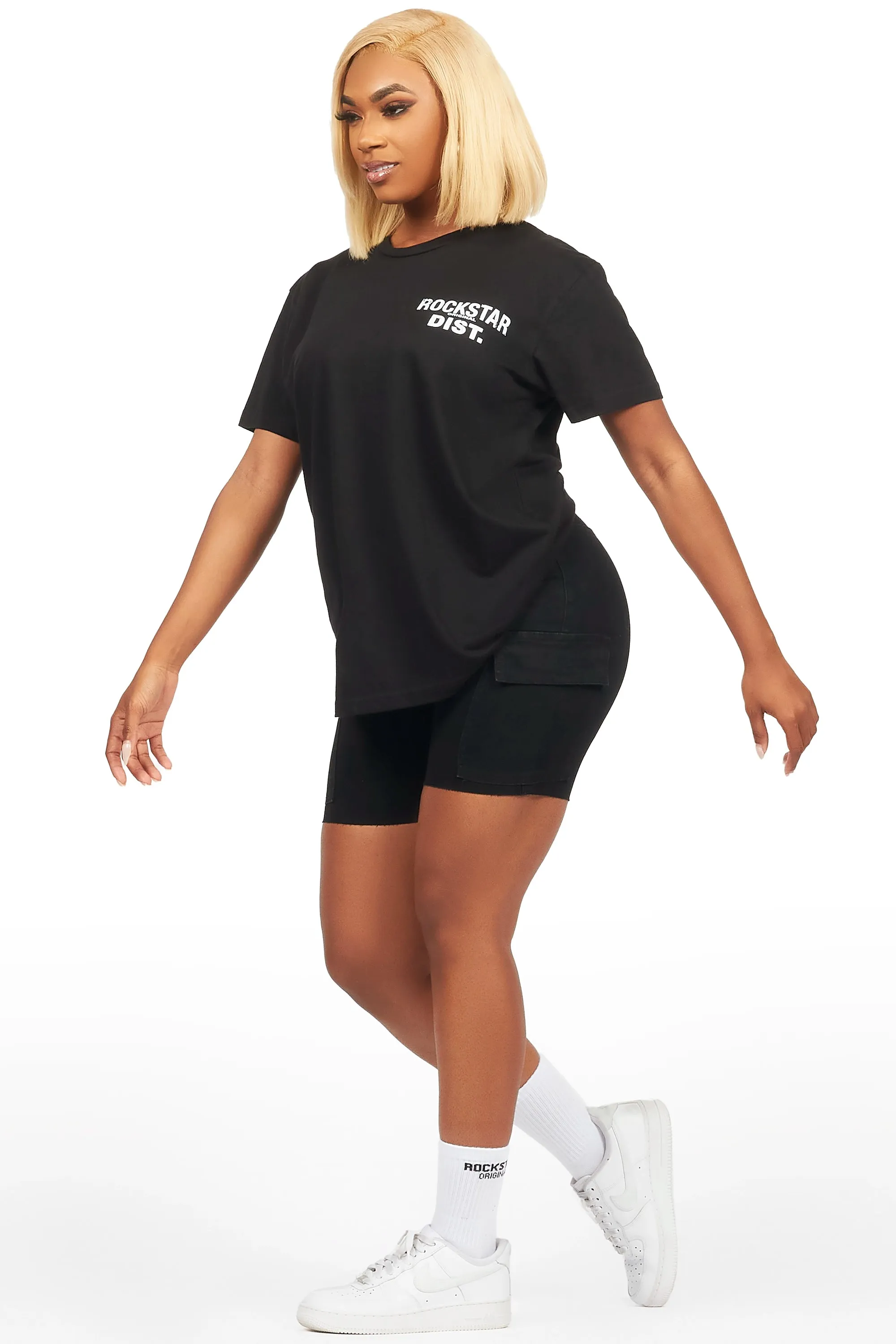 Jakeyia Black Denim Short Set sold by Rockstar Original