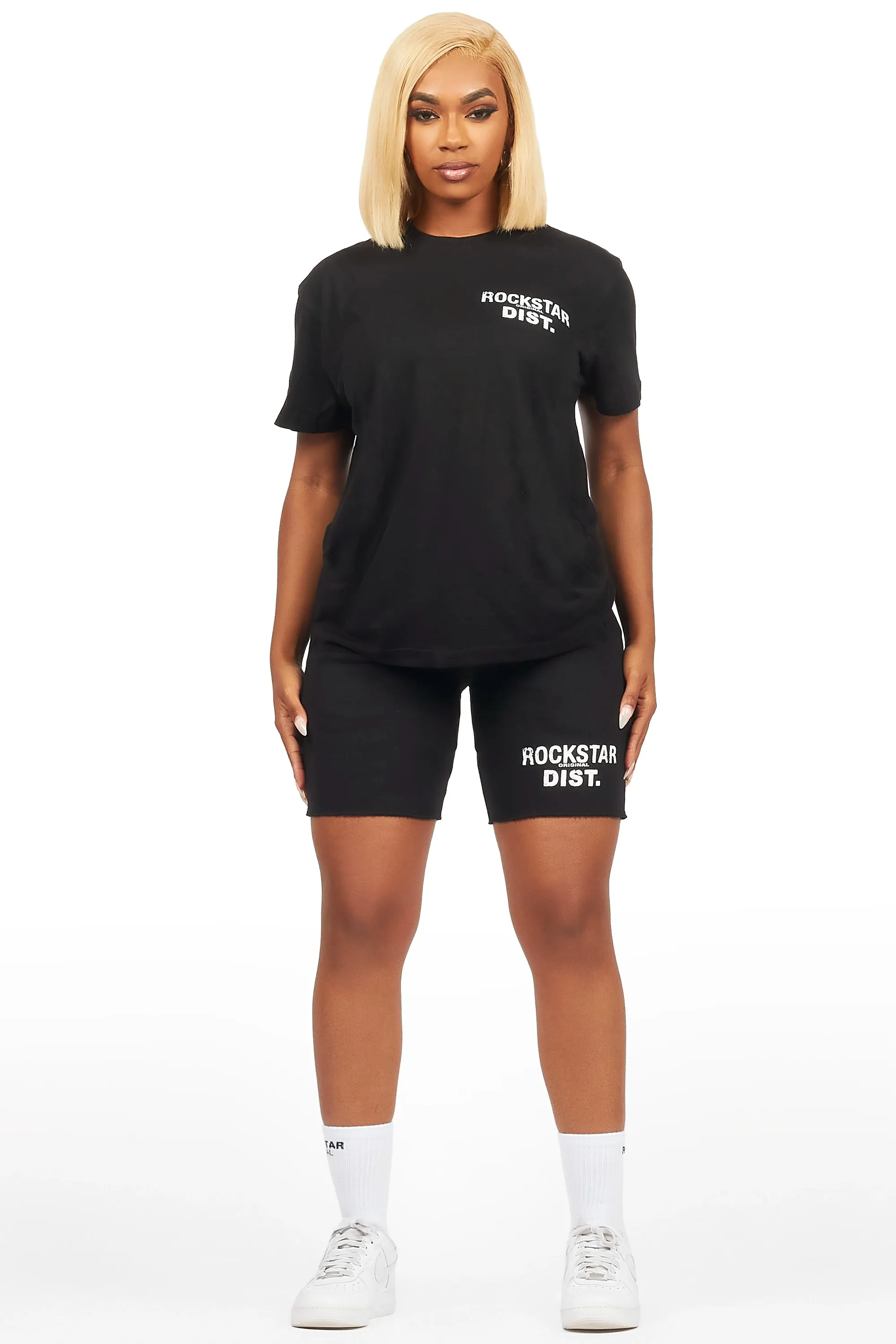 Ernia Black T-Shirt Short Set sold by Rockstar Original product image thumbnail 2