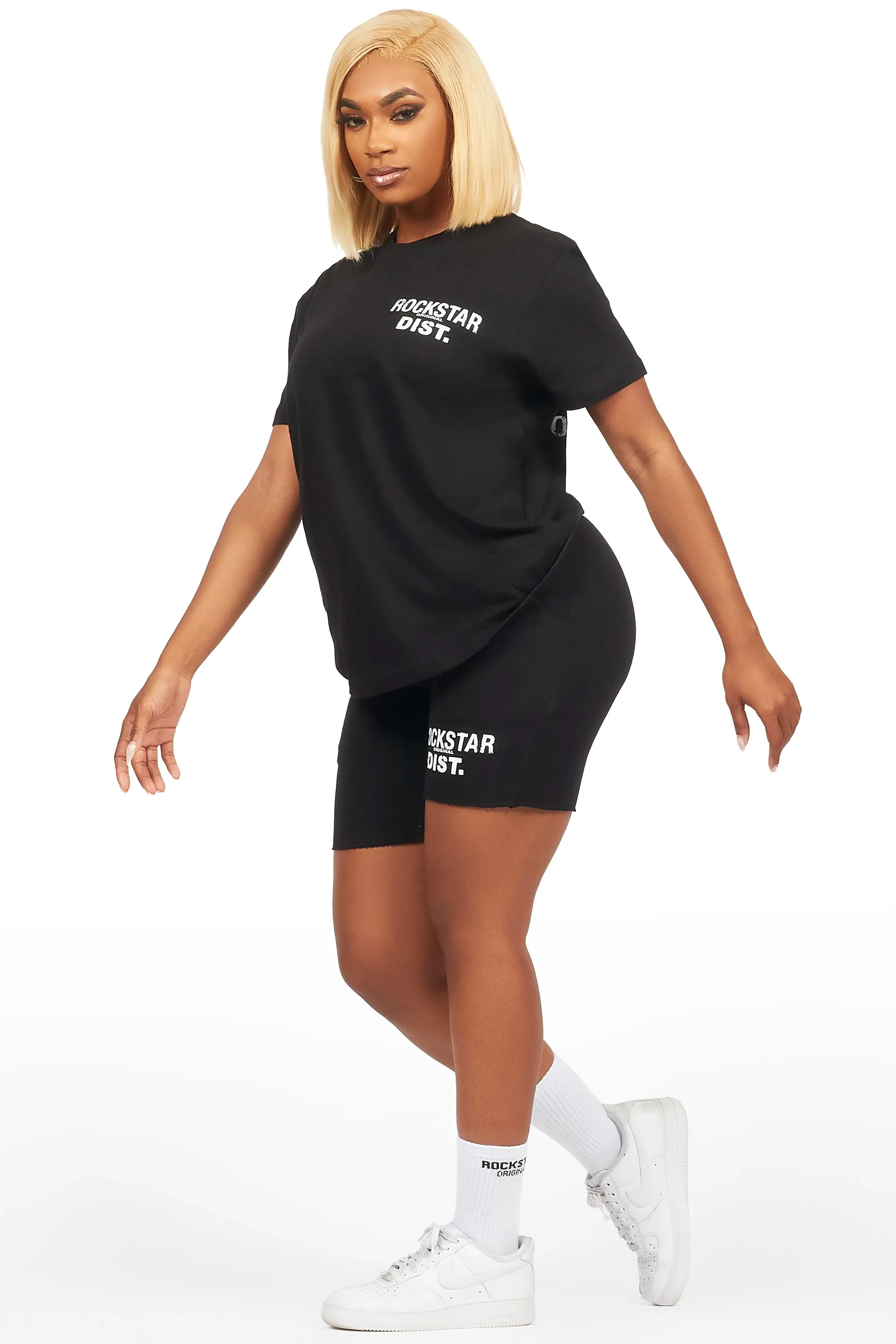 Ernia Black T-Shirt Short Set sold by Rockstar Original product image thumbnail 4