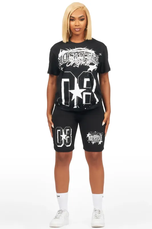 Keah Black T-Shirt Short Set sold by Rockstar Original