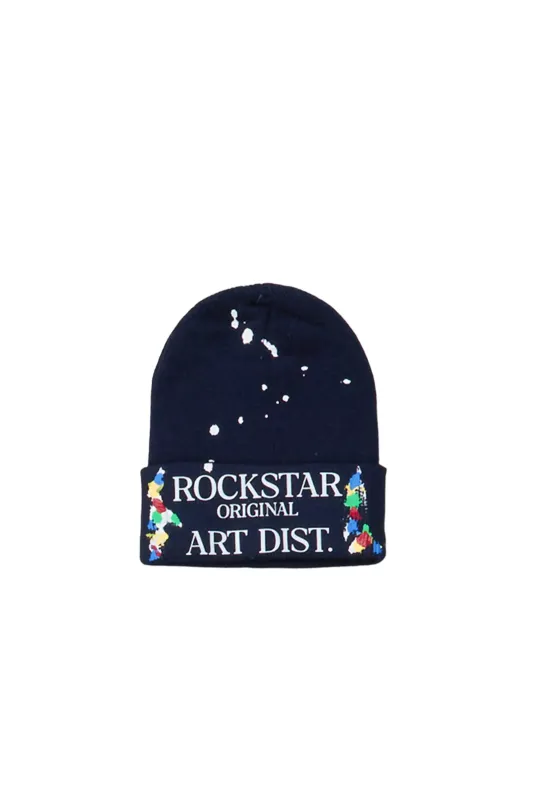 Boys Axelly Navy Graphic Beanie sold by Rockstar Original