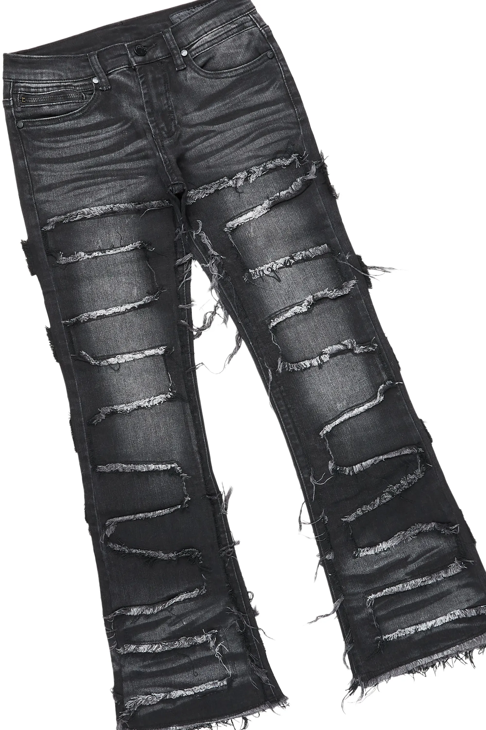 Girls Melanie Pink Hoodie/Stacked Flare Jean Set sold by Rockstar Original product image thumbnail 3