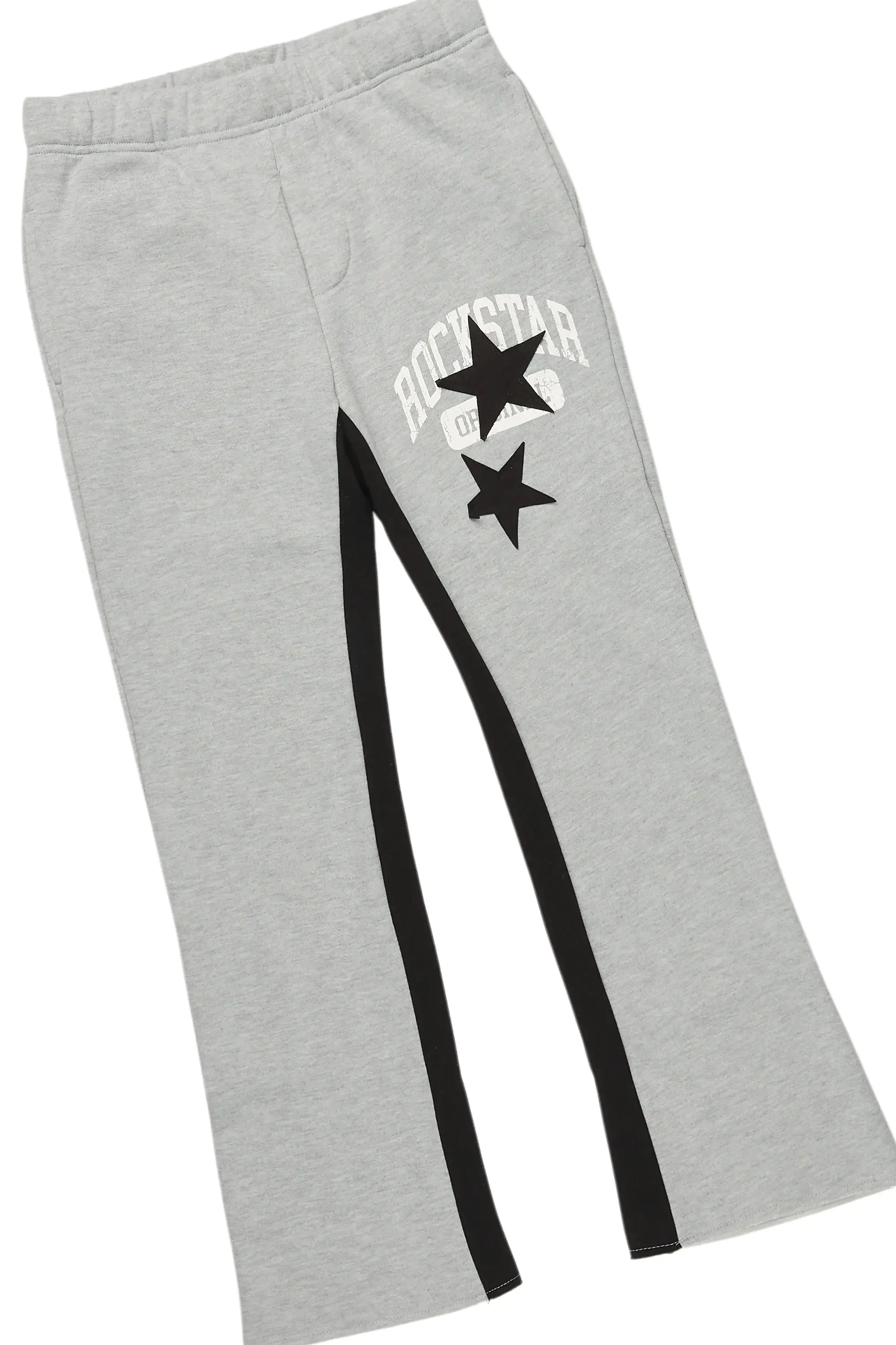 Girls Mallora Heather Grey Baggy Stacked Hoodie Track Set sold by Rockstar Original product image thumbnail 3