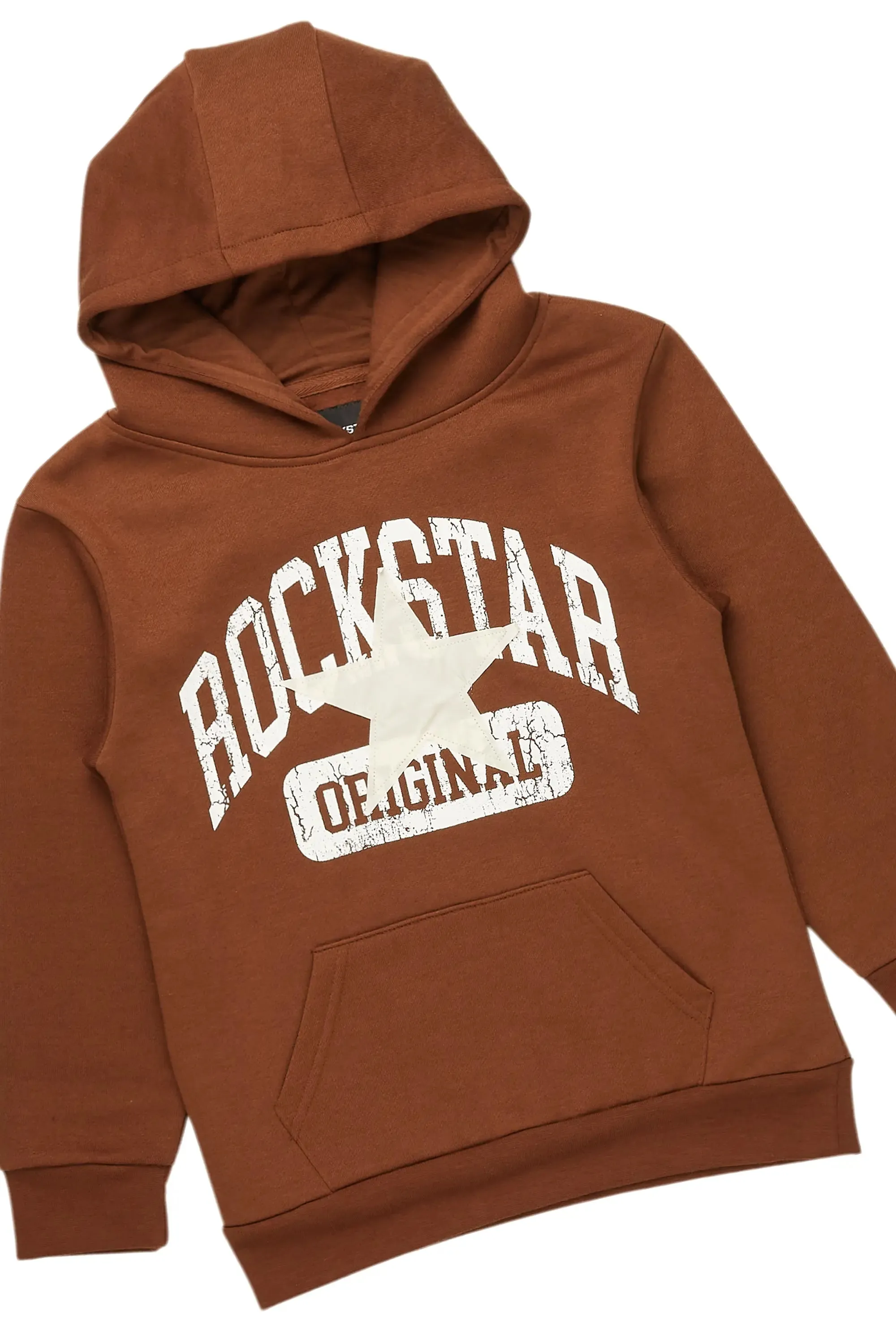 Girls Mallora Brown Baggy Stacked Hoodie Track Set sold by Rockstar Original product image thumbnail 2