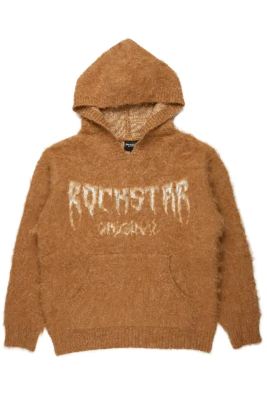 Girls Andreas Brown Graphic Knit Hoodie sold by Rockstar Original