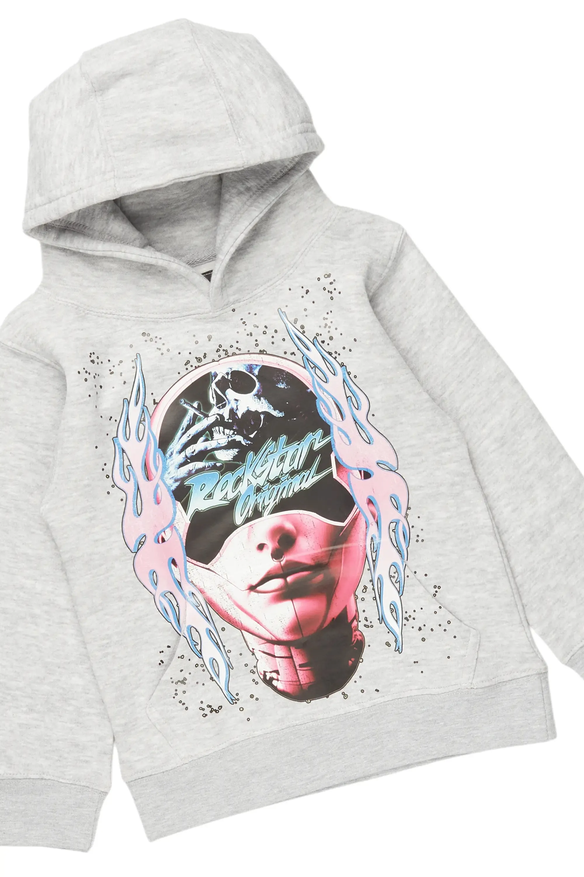 Girls Isha Grey/Black Hoodie/Stacked Flare Jean Set sold by Rockstar Original product image thumbnail 2