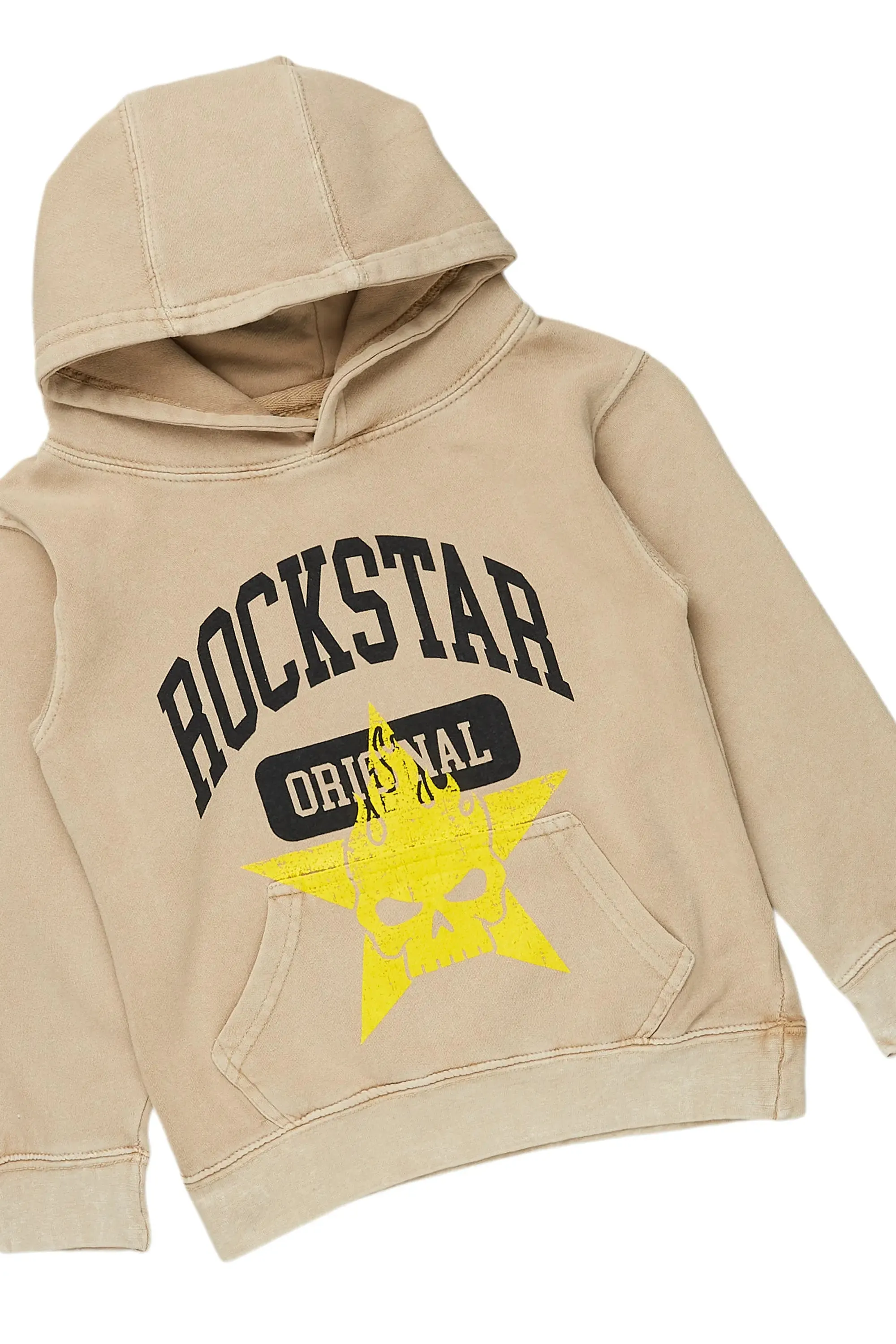 Girls Jilie Vintage Beige Hoodie/Stacked Flare Jean Set sold by Rockstar Original product image thumbnail 2