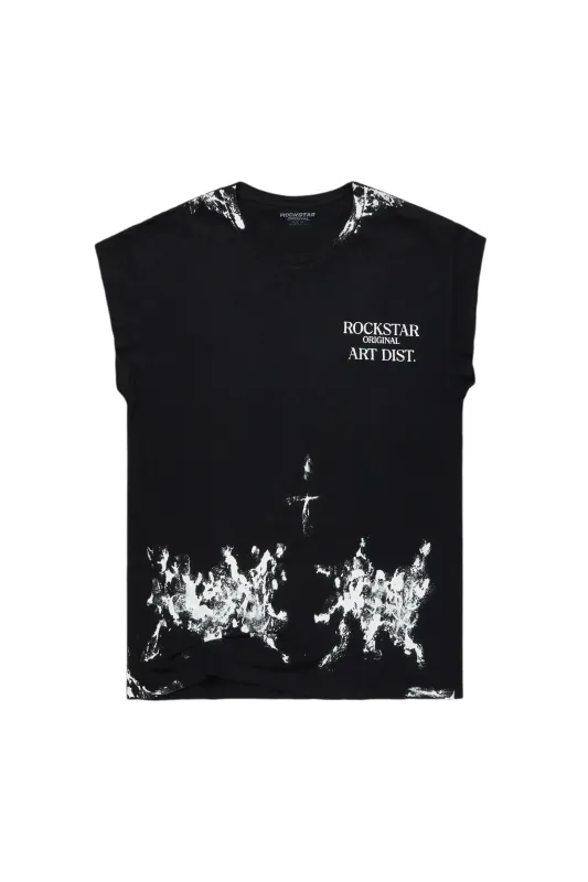 Pilan Black Muscle Graphic T-Shirt sold by Rockstar Original