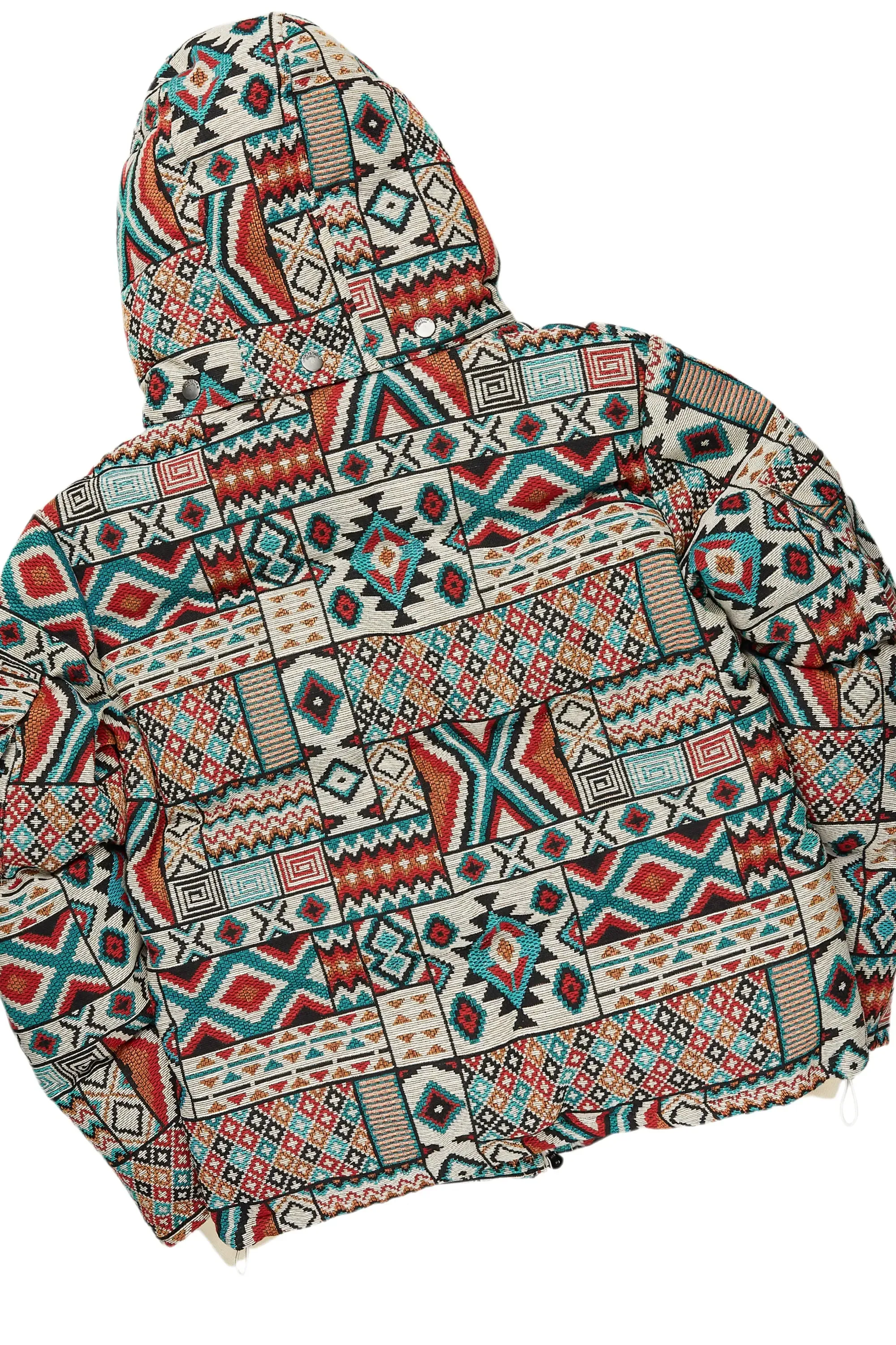 Boys Nard Beige Multi Tapestry Puffer Jacket/Flare Jean Set sold by Rockstar Original product image thumbnail 4
