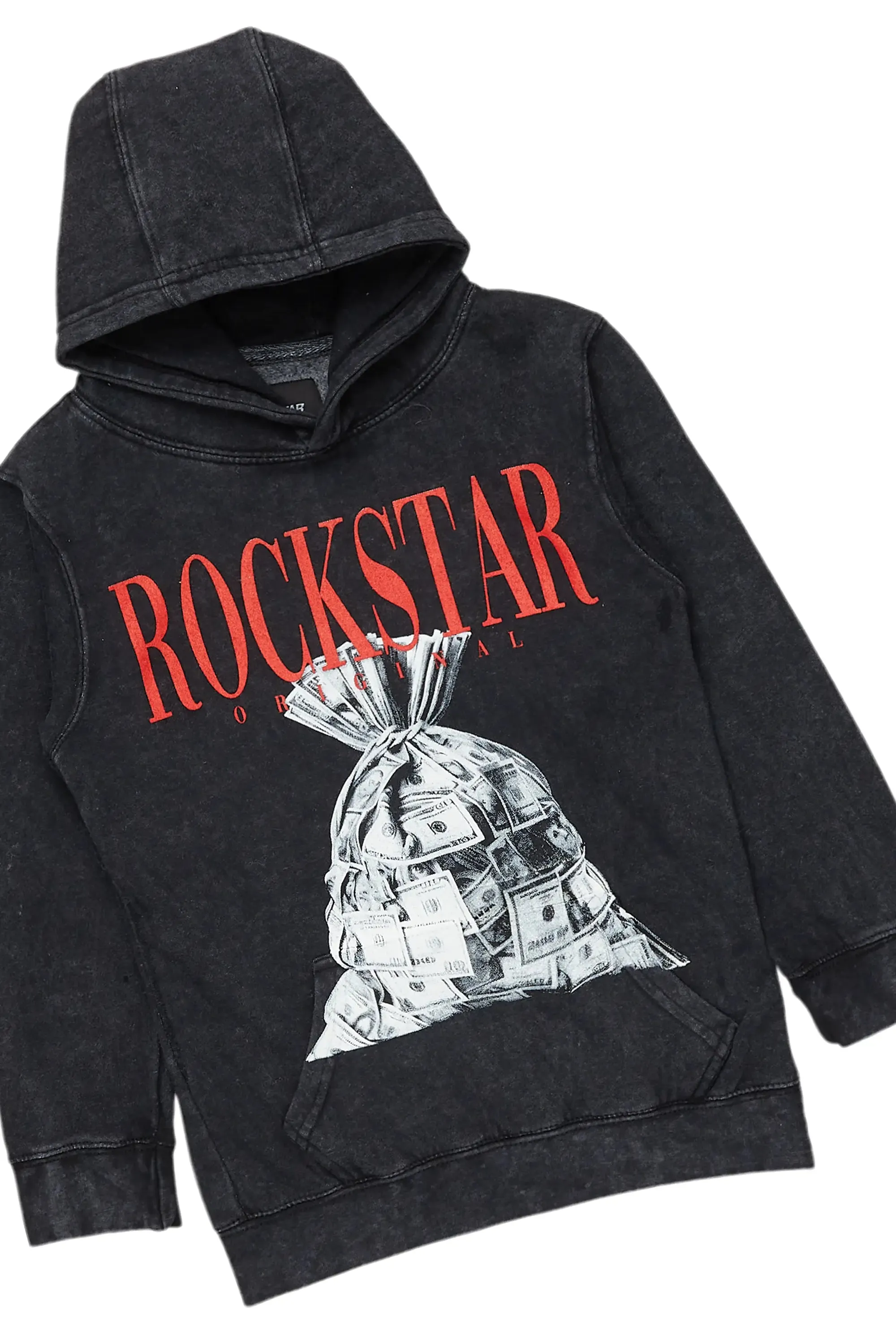 Boys Augustus Vintage Black Hoodie/Stacked Flare Jean Set sold by Rockstar Original product image thumbnail 2
