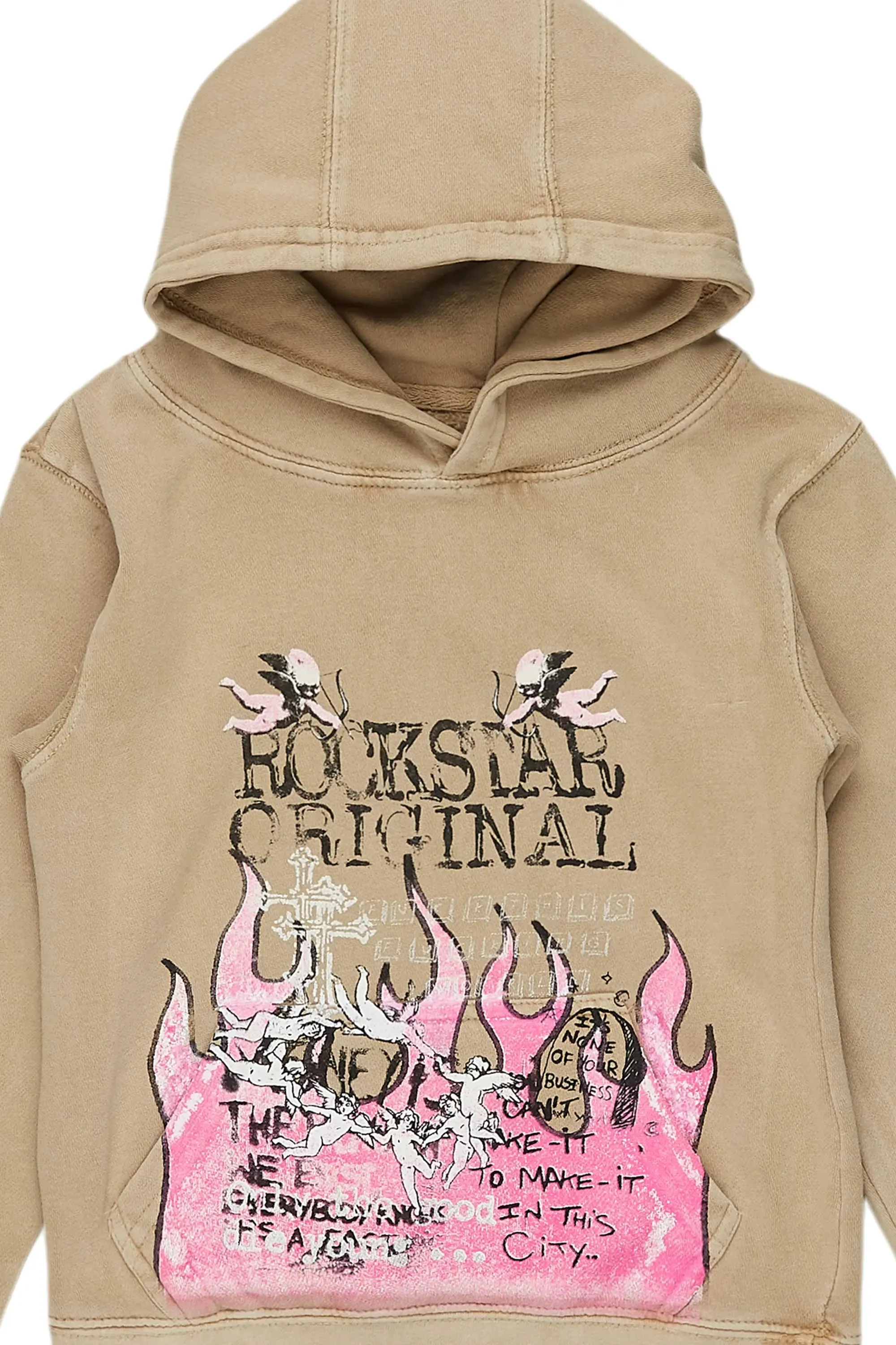 Girls Leira Vintage Beige Graphic Hoodie sold by Rockstar Original product image thumbnail 2