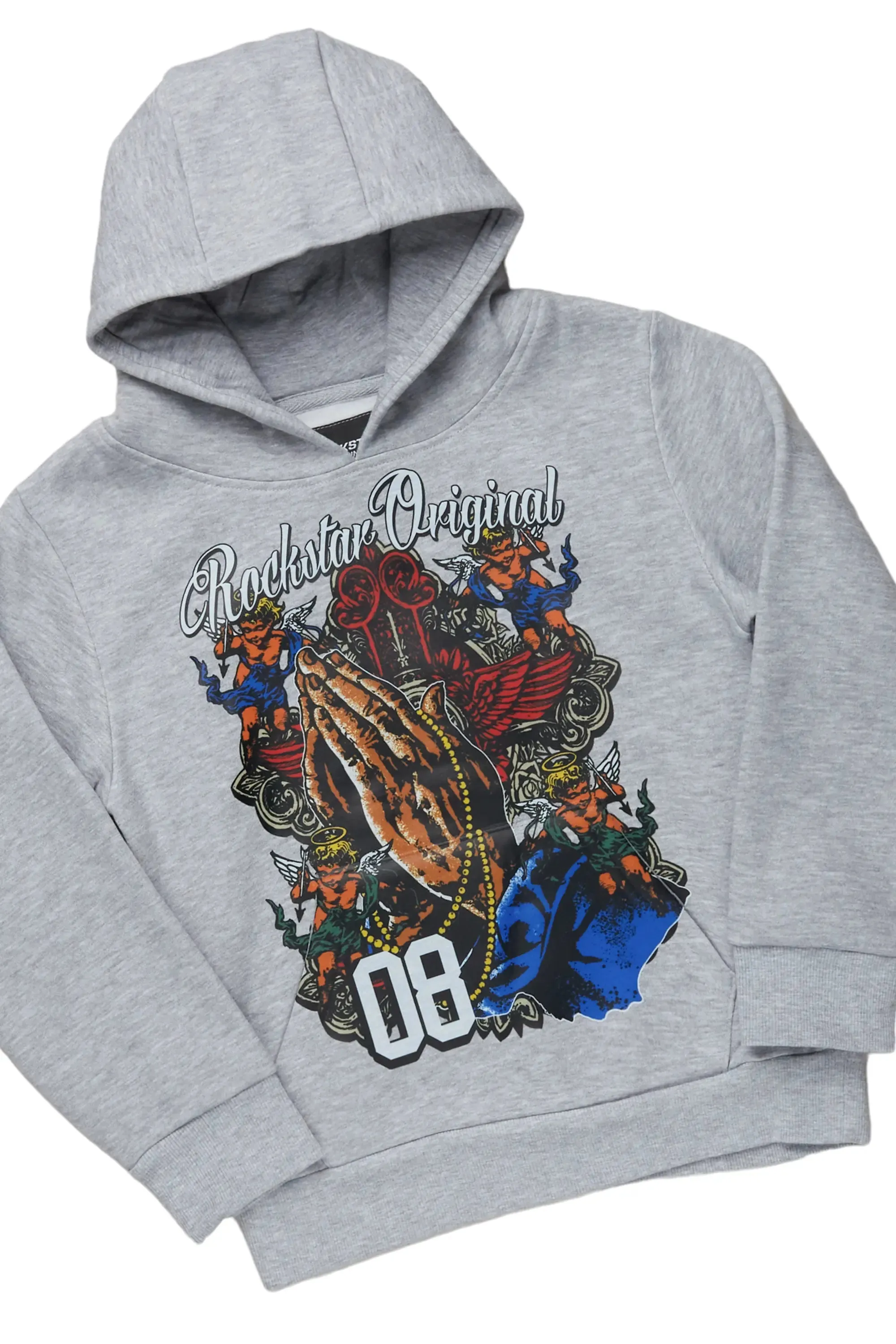 Boys Jaylen Grey Hoodie/Stacked Flare Jean Set sold by Rockstar Original product image thumbnail 2