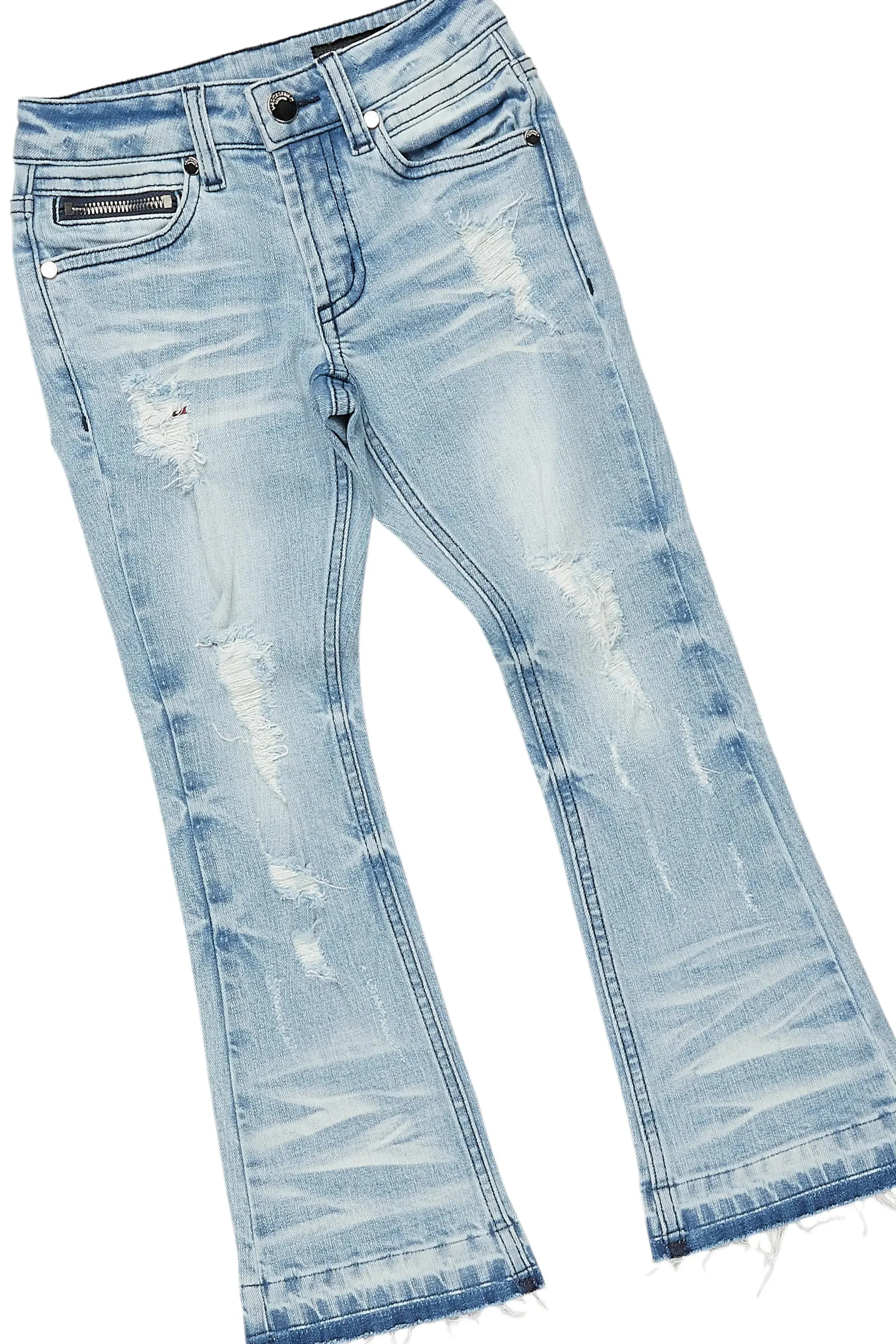 Boys Jaylen Grey Hoodie/Stacked Flare Jean Set sold by Rockstar Original product image thumbnail 3