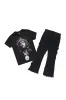 Boys Daman Black T-Shirt/Stacked Flare Jean Set sold by Rockstar Original