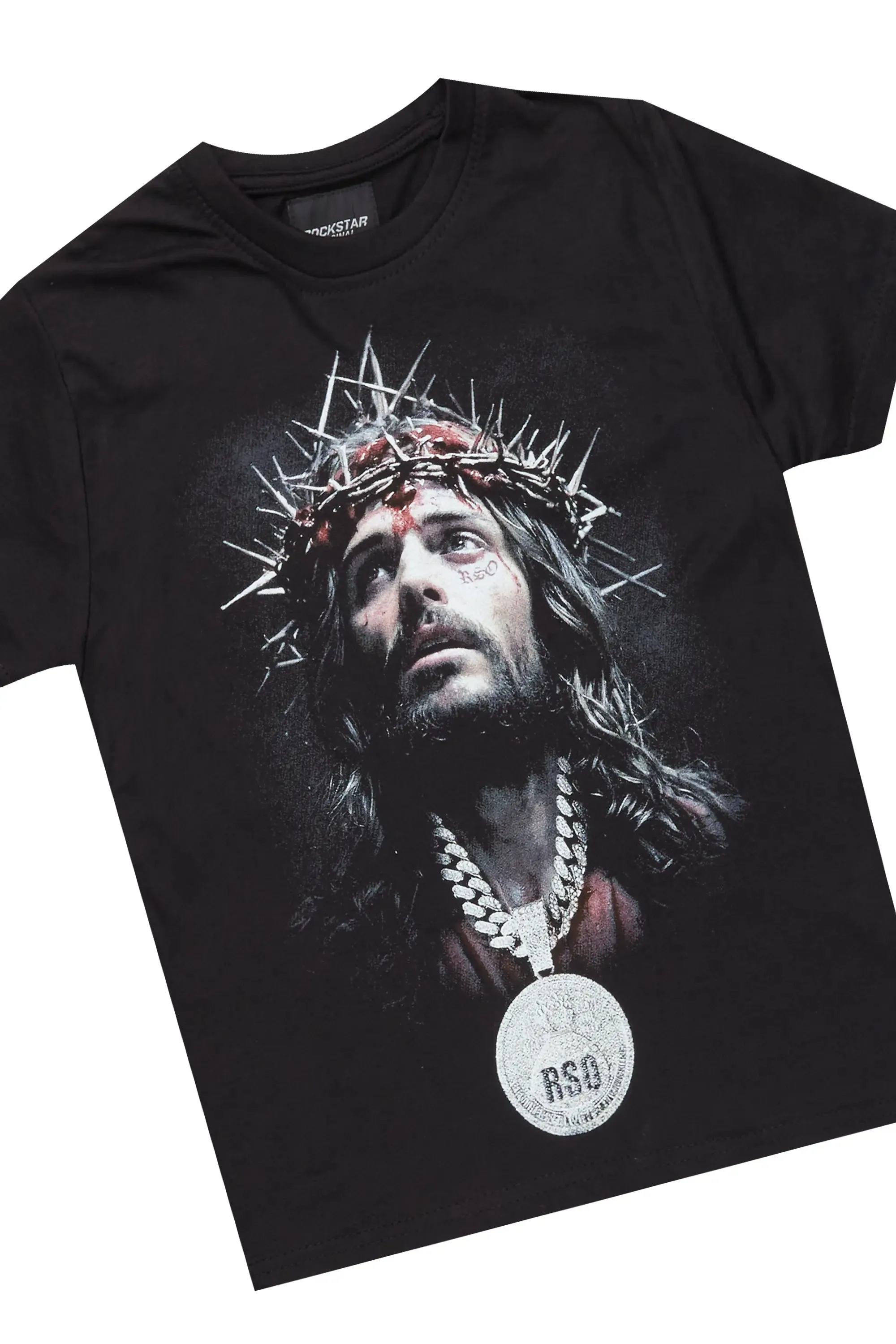 Boys Daman Black T-Shirt/Stacked Flare Jean Set sold by Rockstar Original product image thumbnail 2