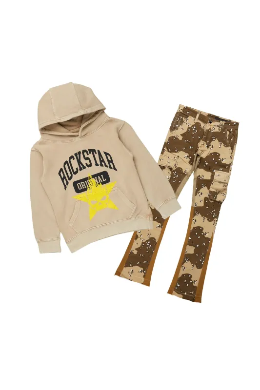 Boys Jiles Vintage Beige Hoodie/Slim Fit Jean Set sold by Rockstar Original