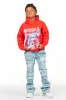 Boys Soweto Red Hoodie/Stacked Flare Jean Set sold by Rockstar Original