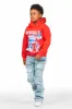 Boys Soweto Red Hoodie/Stacked Flare Jean Set sold by Rockstar Original