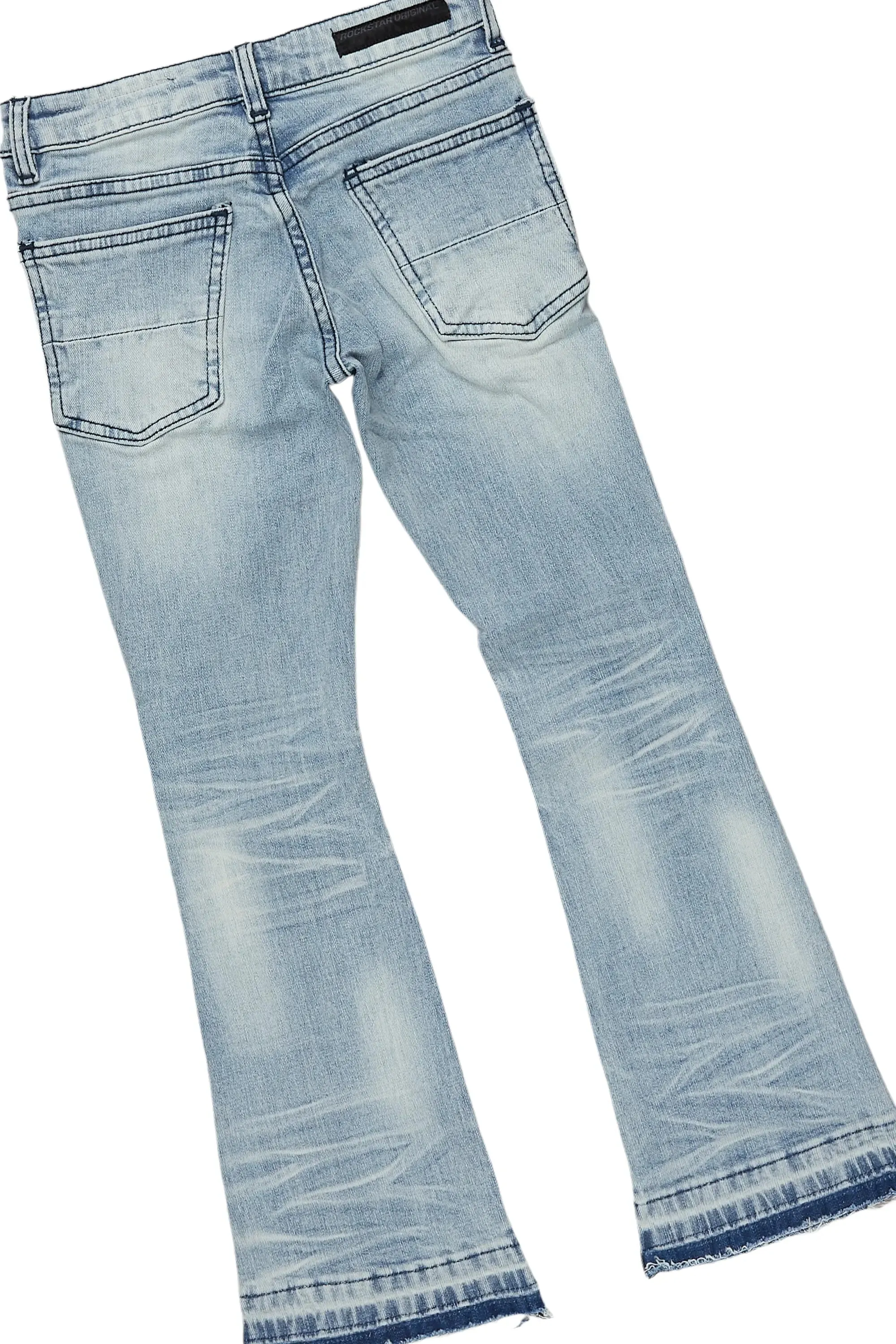 Girls Janny Grey/Blue Hoodie/Stacked Flare Jean Set sold by Rockstar Original product image thumbnail 4