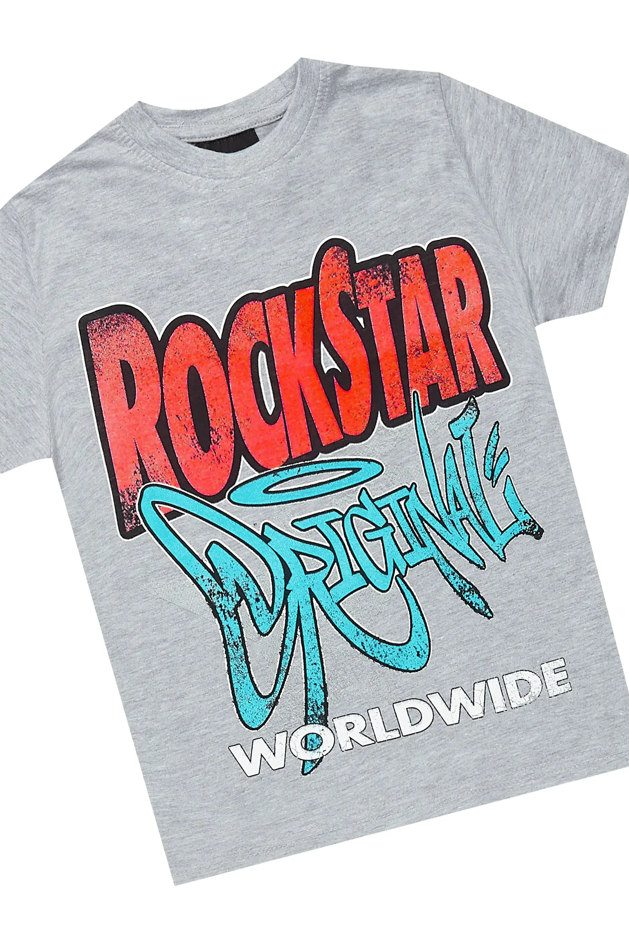 Boys Kait Blue/Grey T-Shirt/Stacked Flare Jean Set sold by Rockstar Original product image thumbnail 2