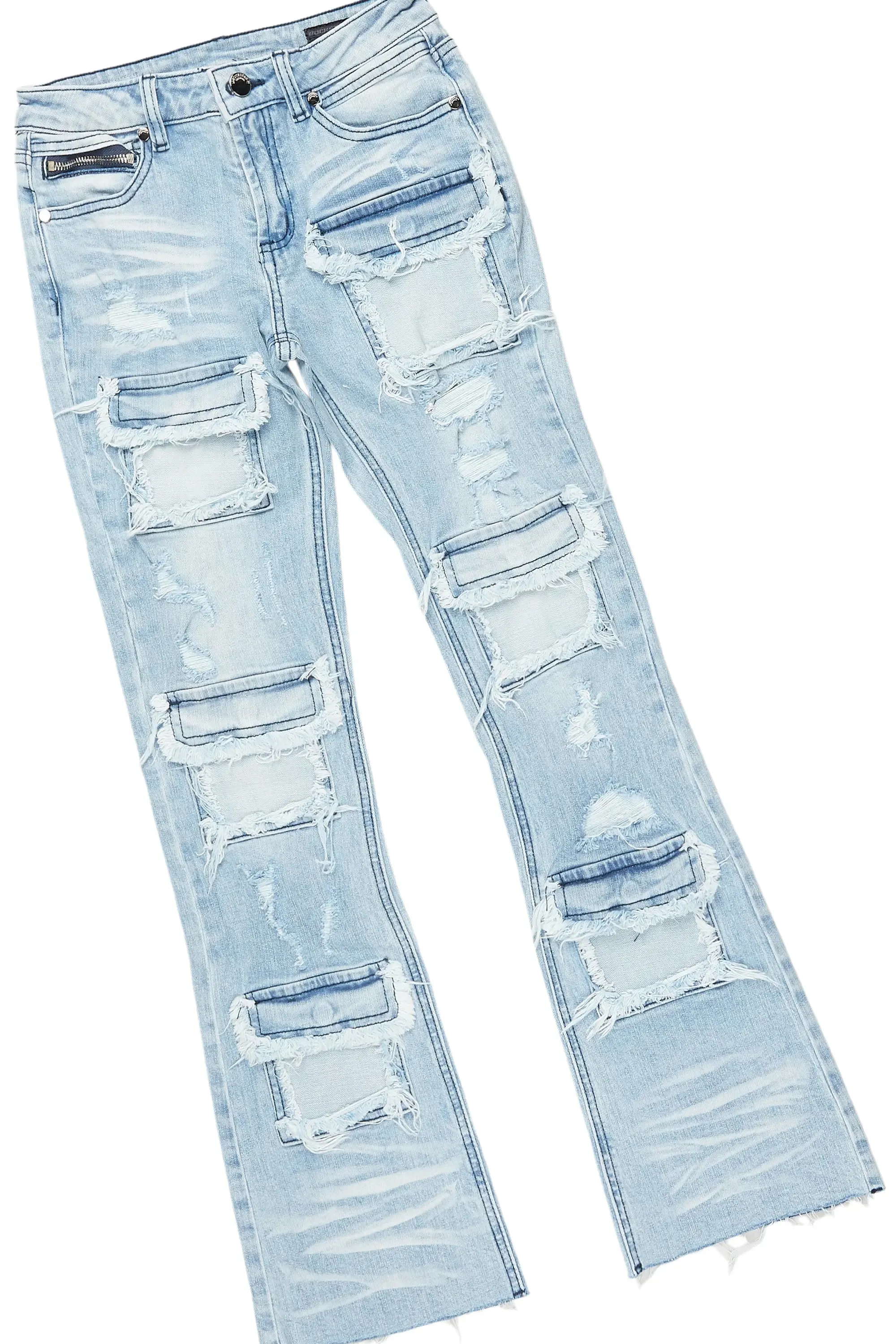 Boys Beno Royal Hoodie/Stacked Flare Jean Set sold by Rockstar Original product image thumbnail 3