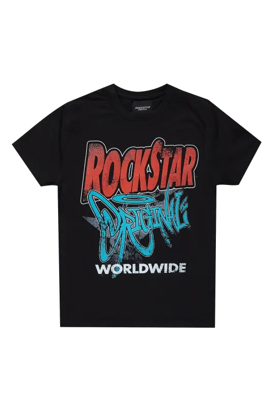 Boys Kait Black Graphic T-Shirt sold by Rockstar Original