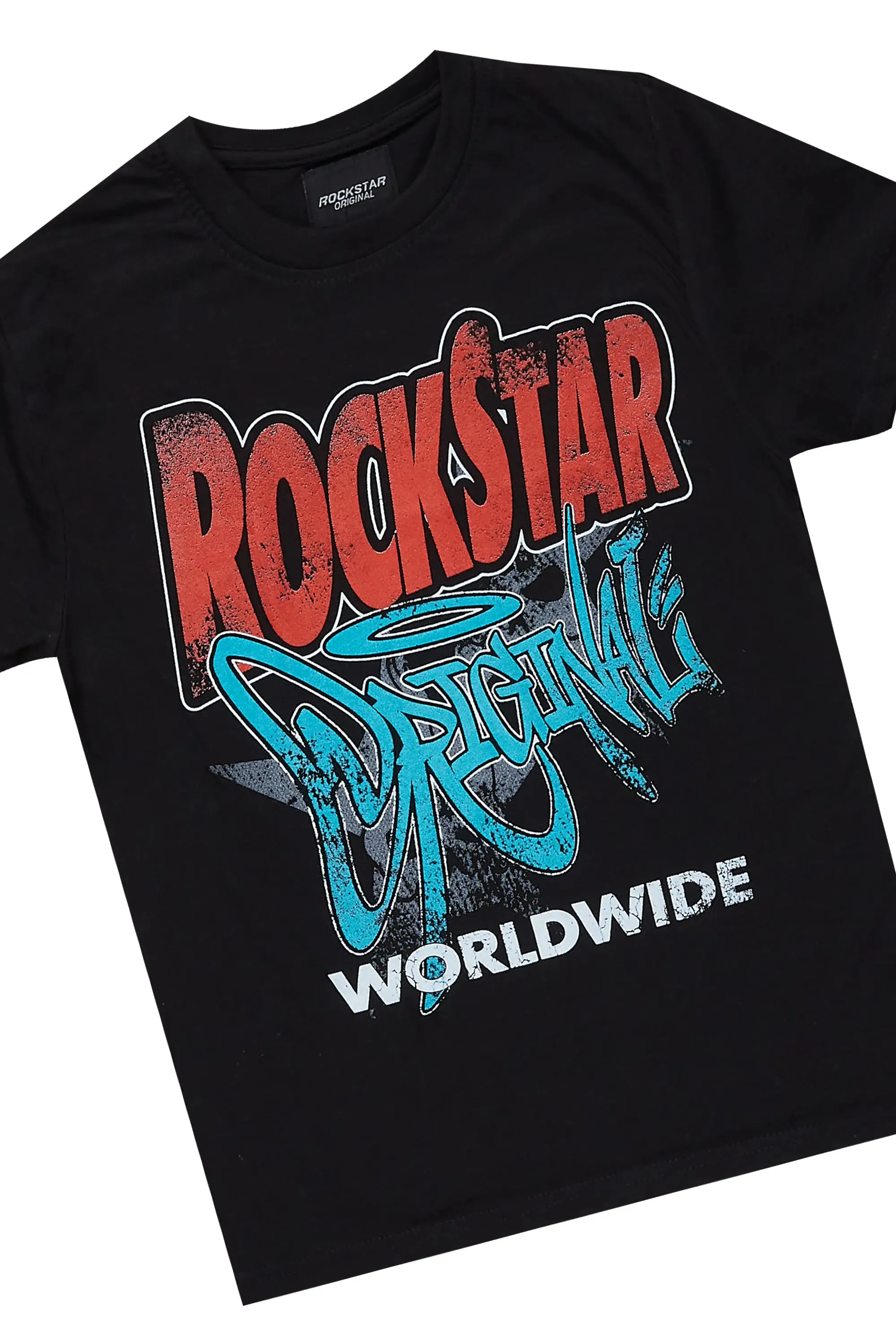 Boys Kait Black T-Shirt/Stacked Flare Jean Set sold by Rockstar Original product image thumbnail 2