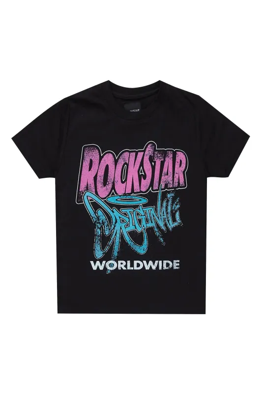 Girls Kaite Black Graphic T-Shirt sold by Rockstar Original