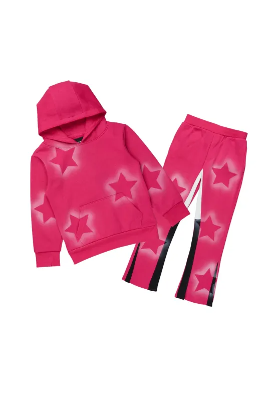Girls Sophie Fuchsia Stacked Pant Set sold by Rockstar Original