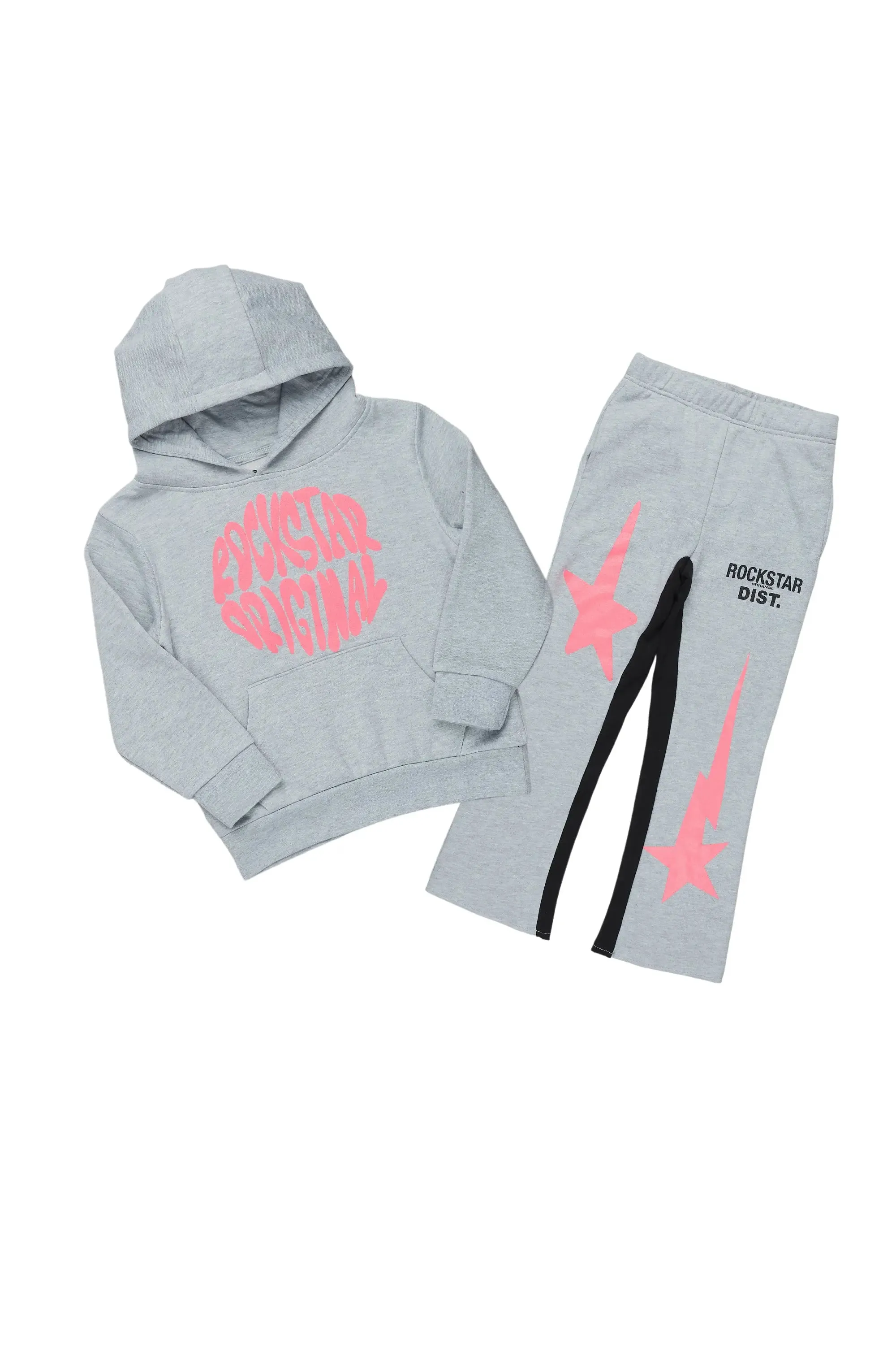 Girls Aria Grey Baggy Fit Pant Set sold by Rockstar Original