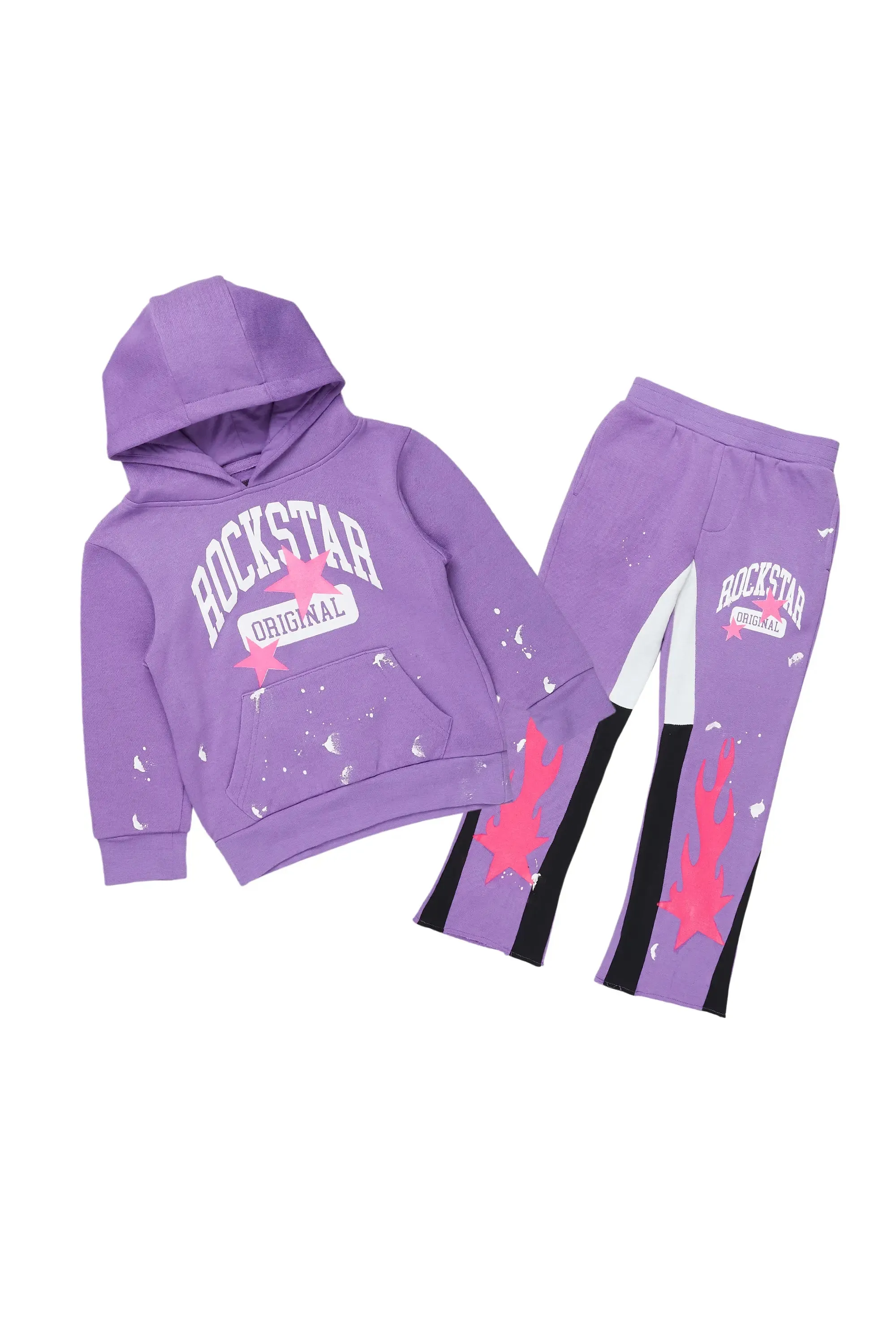 Girls Mylie Purple Baggy Fit Pant Set sold by Rockstar Original