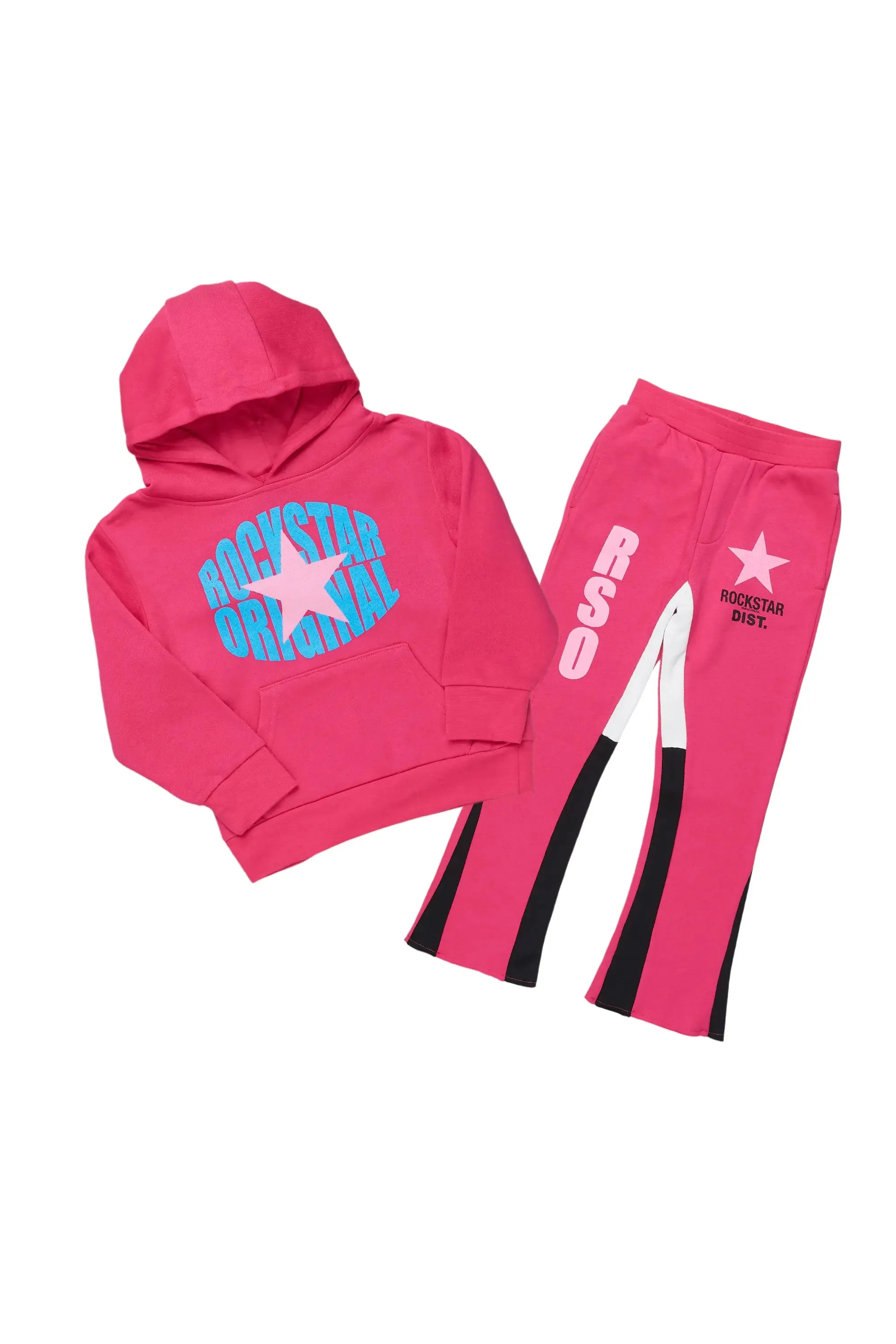 Girls Mia Fuchsia Stacked Pant Set sold by Rockstar Original