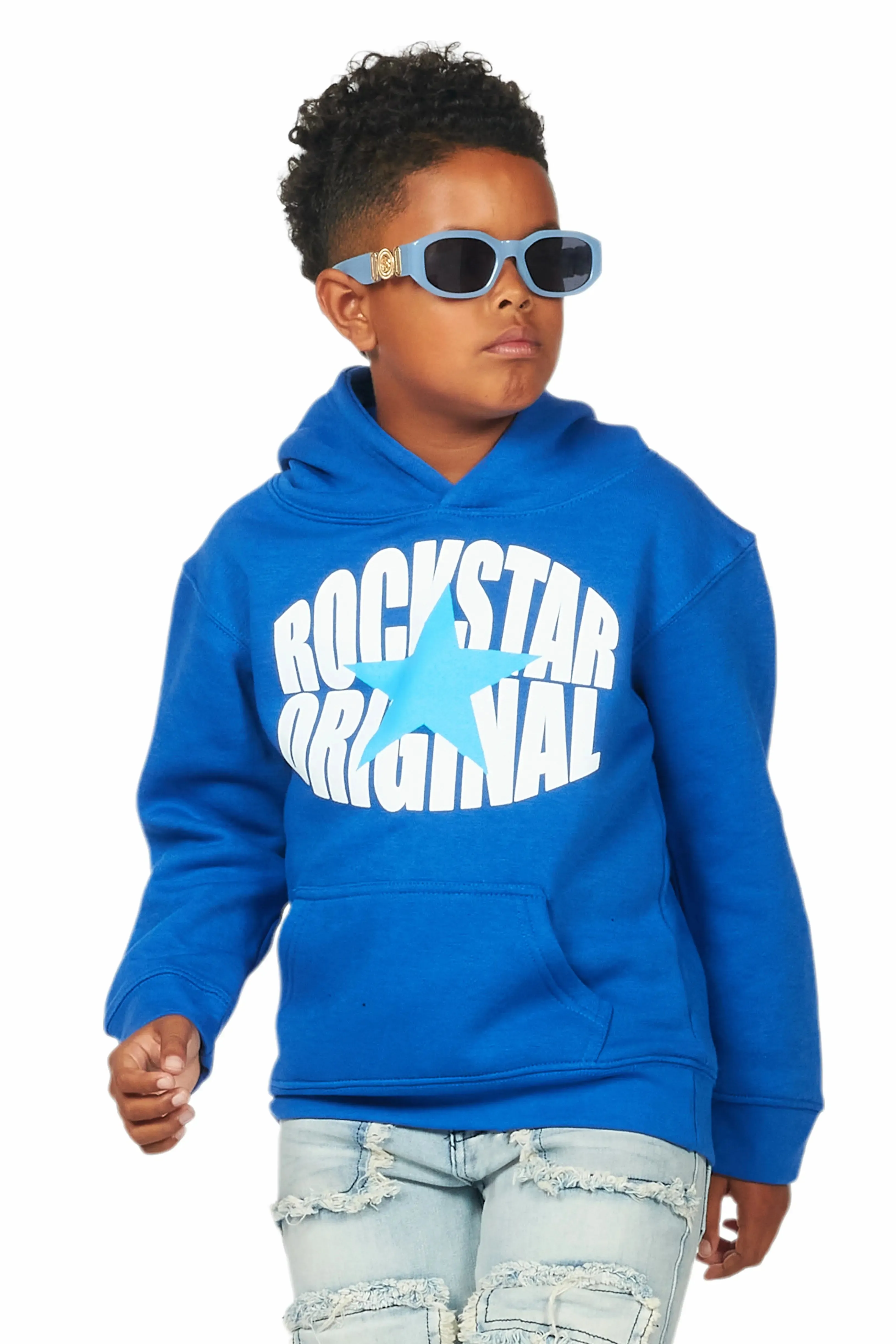 Boys Ezra Royal Graphic Hoodie sold by Rockstar Original product image thumbnail 2