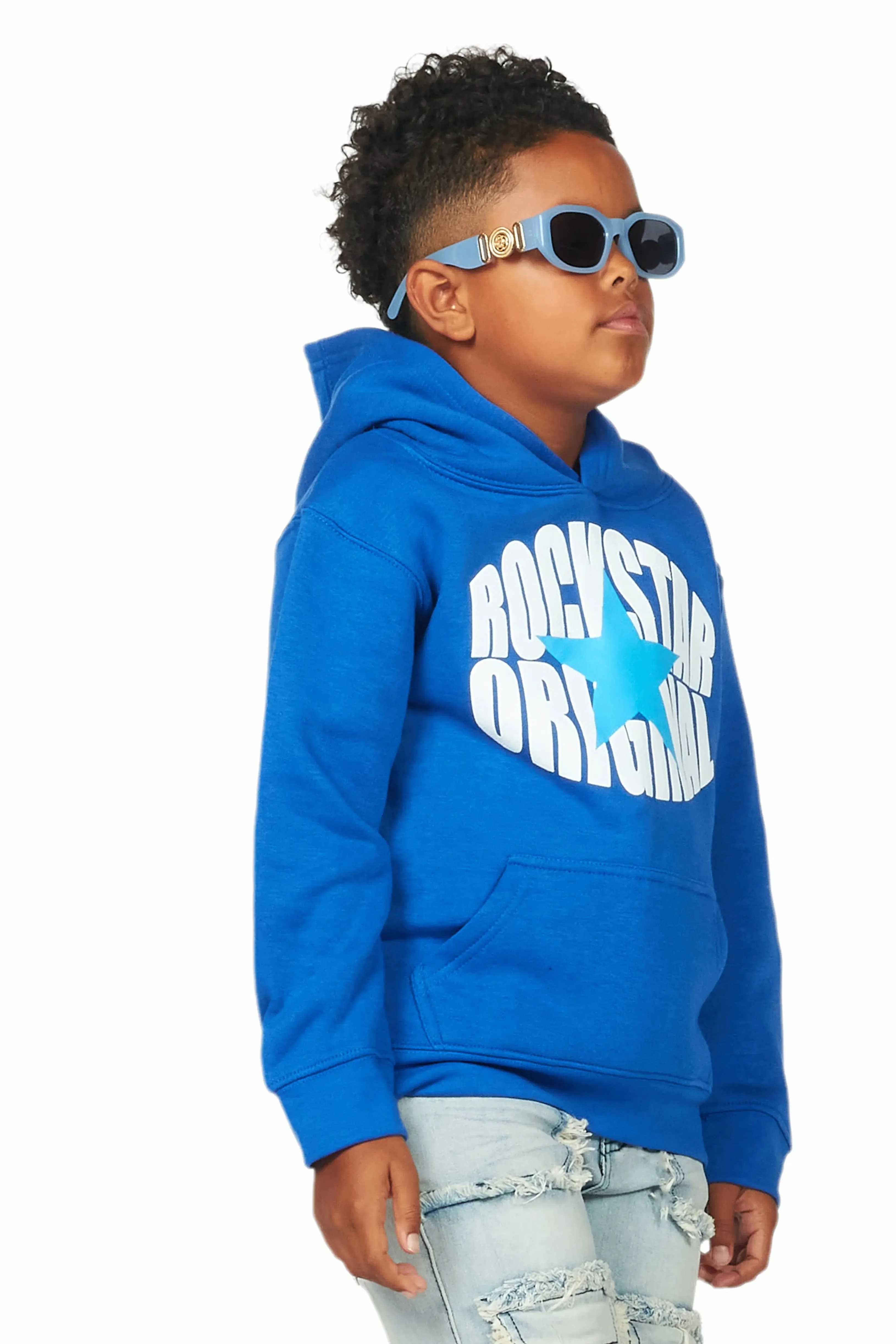 Boys Ezra Royal Graphic Hoodie sold by Rockstar Original product image thumbnail 3