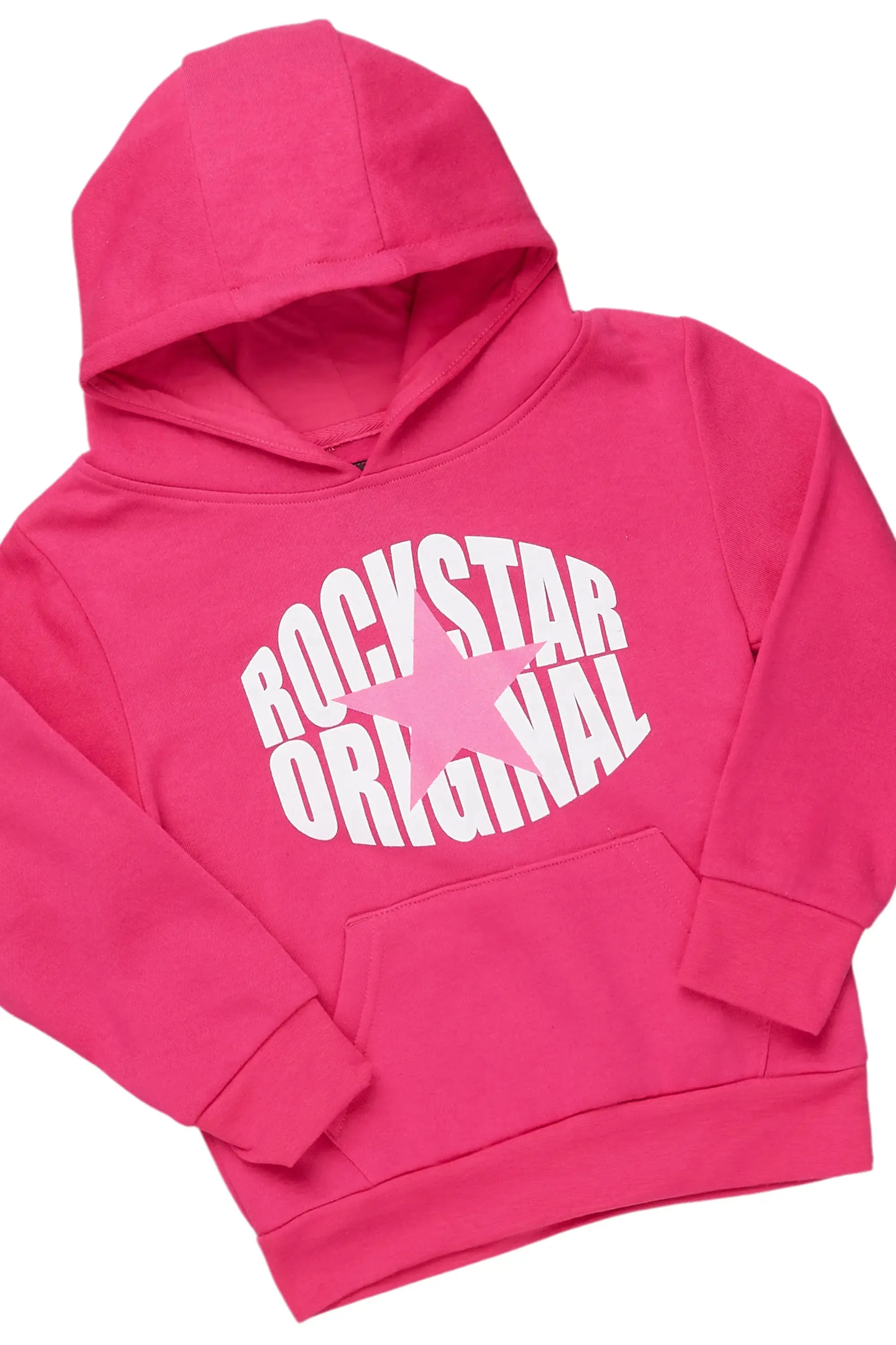 Girls Mia Pink Hoodie/Stacked Flare Jean Set sold by Rockstar Original product image thumbnail 2