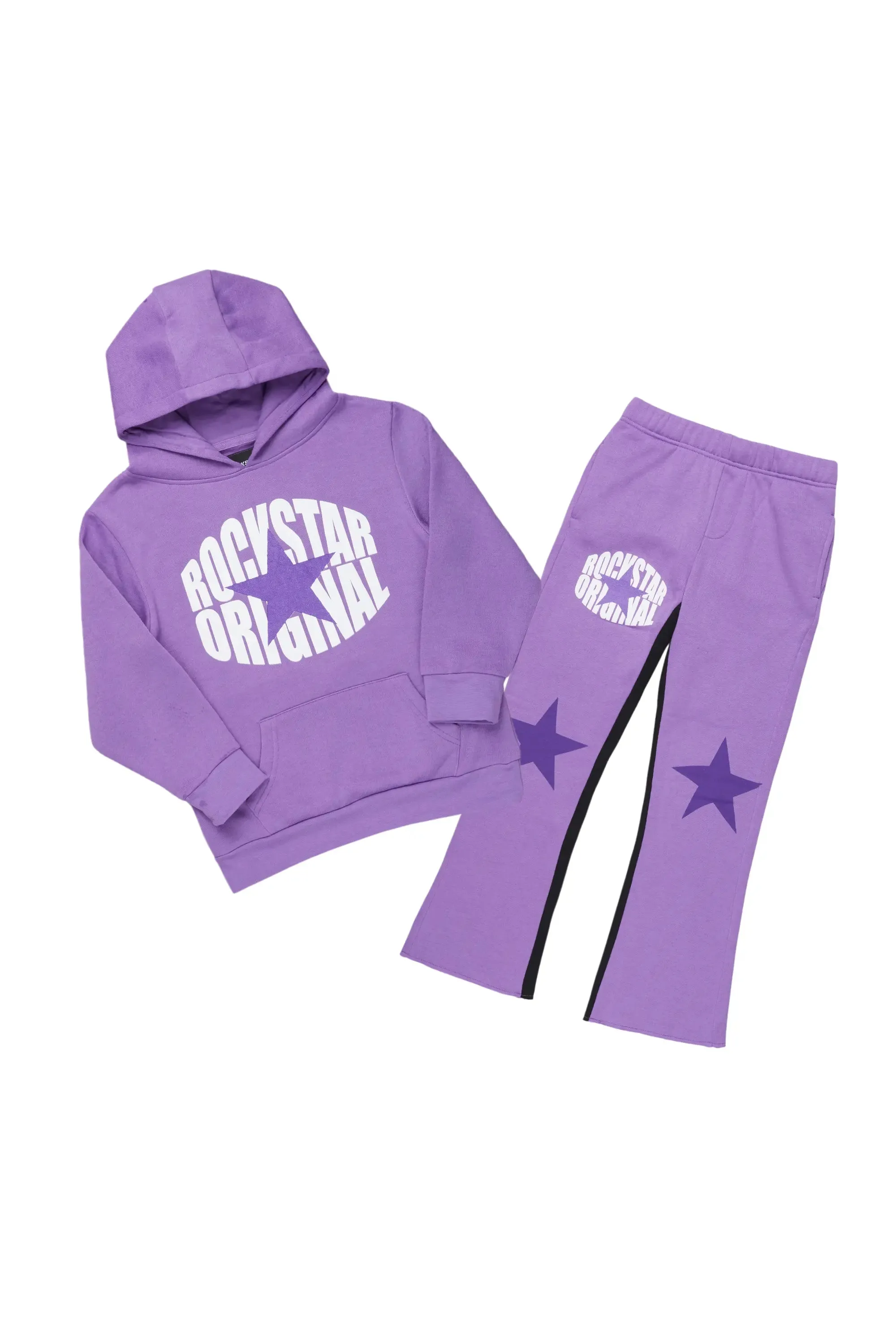 Girls Lucia Purple Baggy Fit Pant Set sold by Rockstar Original