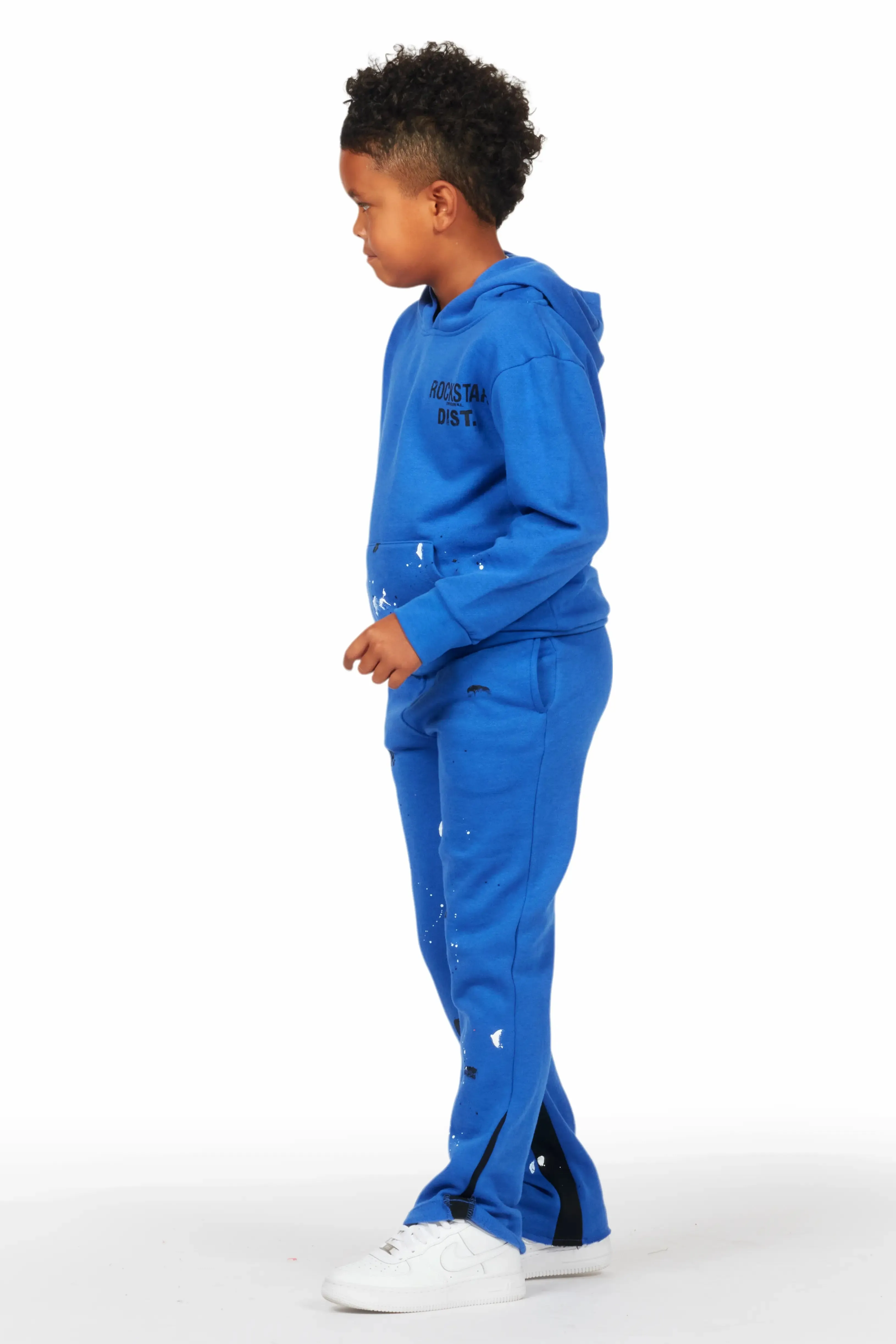 Boys Jaco Royal Hoodie Stacked Flare Track Set sold by Rockstar Original product image thumbnail 2